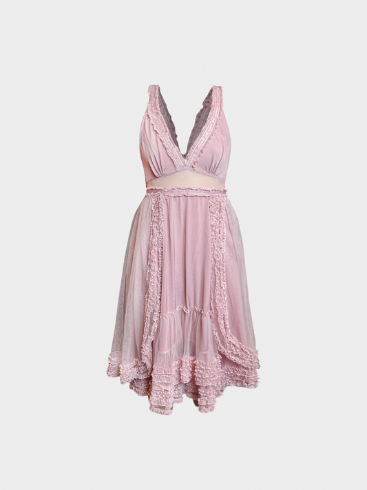 Jean Paul Gaultier 2000s Dusty Pink Flowy Dress