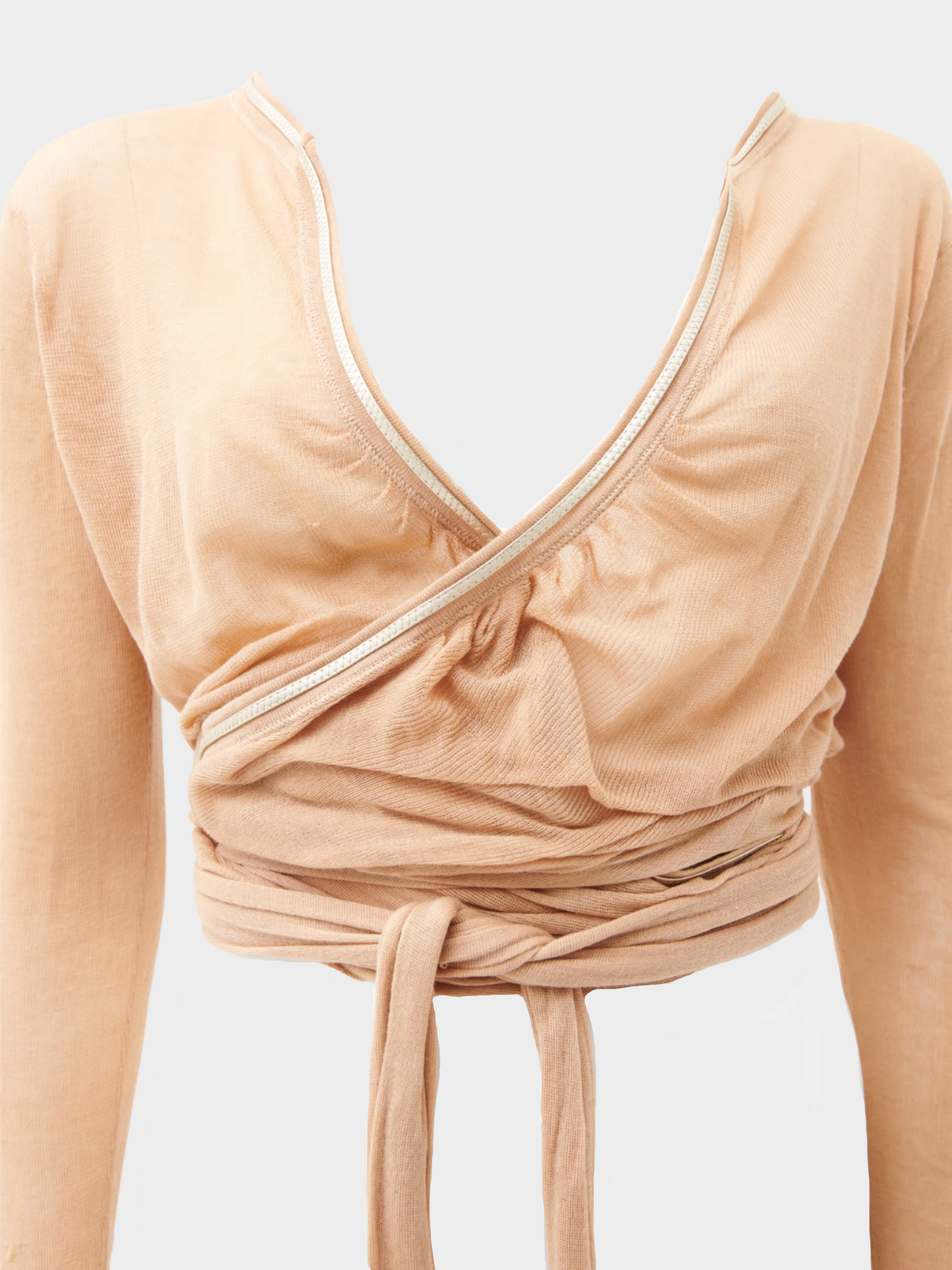 Gucci by Tom Ford 1990s Asymmetric Laced Pink Cardigan