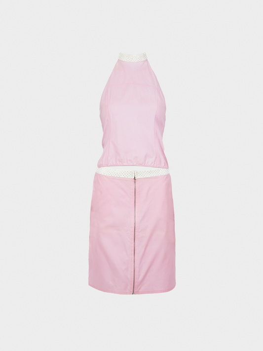 Miu Miu SS 2000 Pink Halter Top and Skirt Set