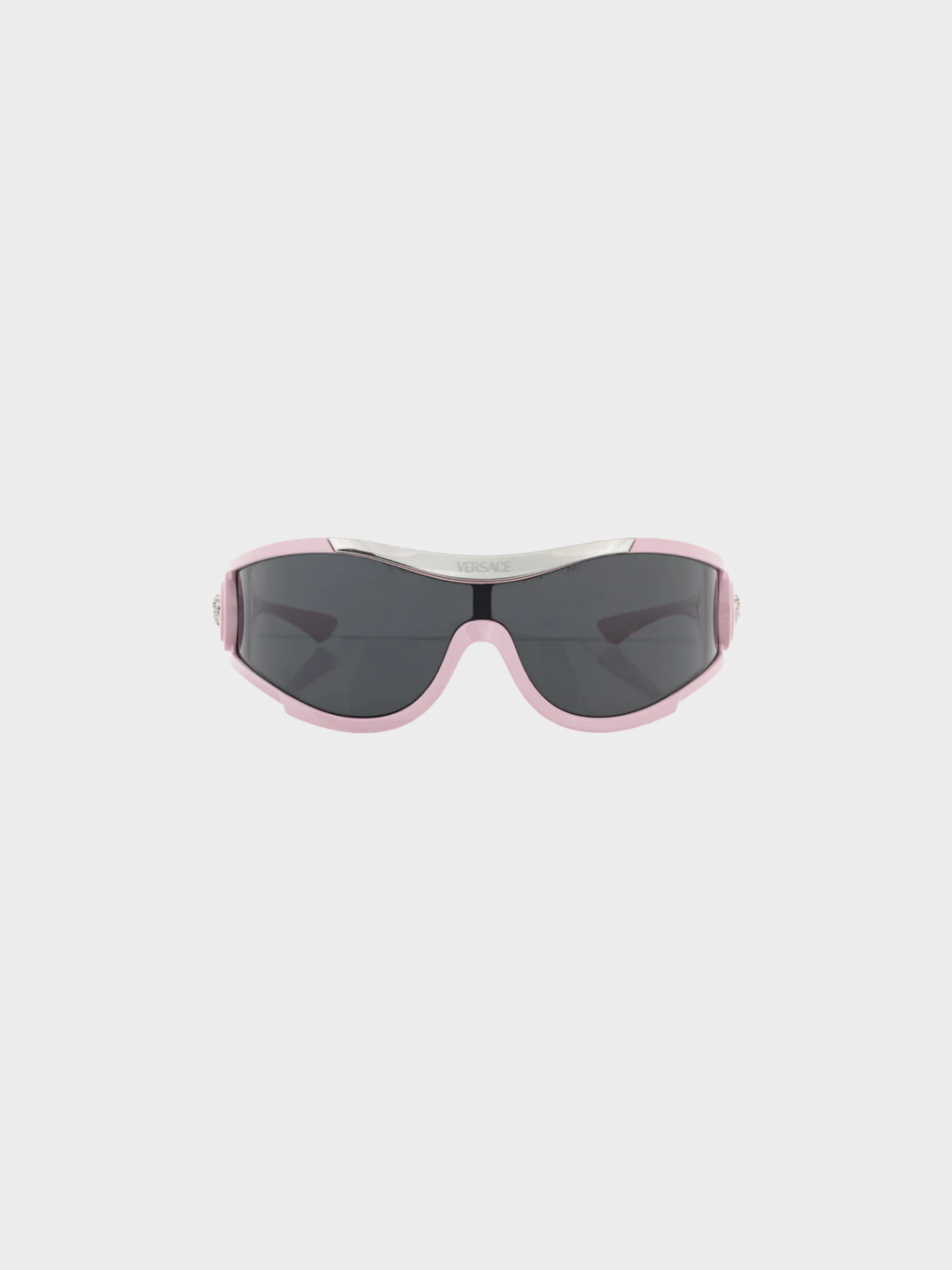 Versace SS 2024 Pink Medusa-Logo Shield Sunglasses