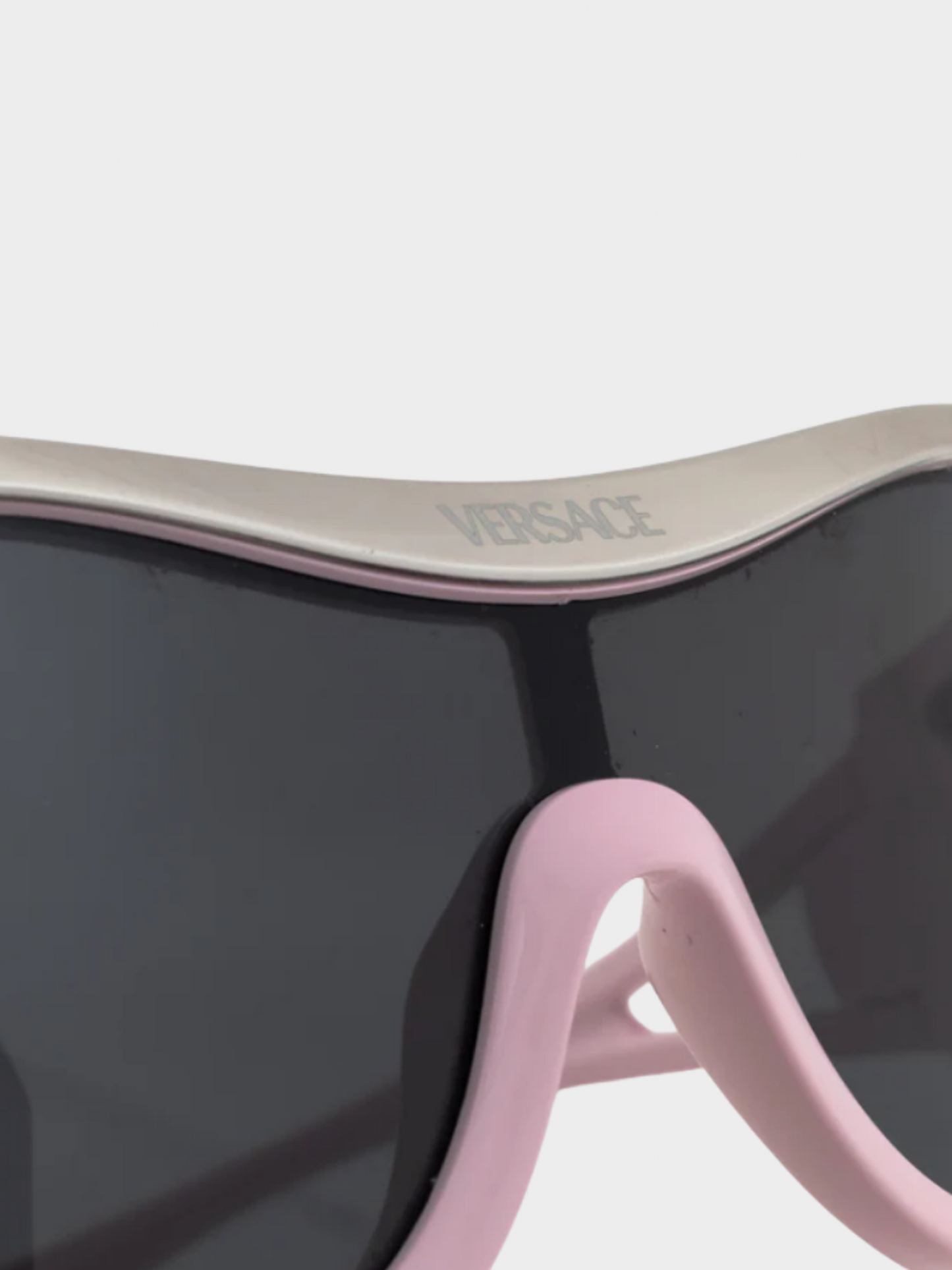 Versace SS 2024 Pink Medusa-Logo Shield Sunglasses