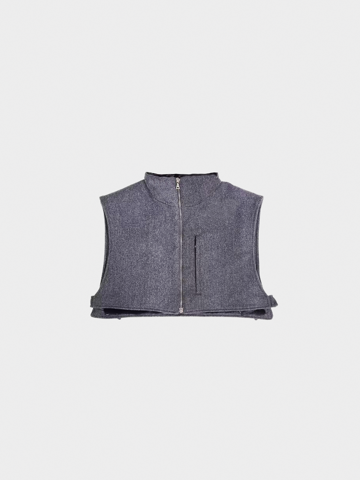 Prada FW 2001 Grey Fur Lining Cropped Vest