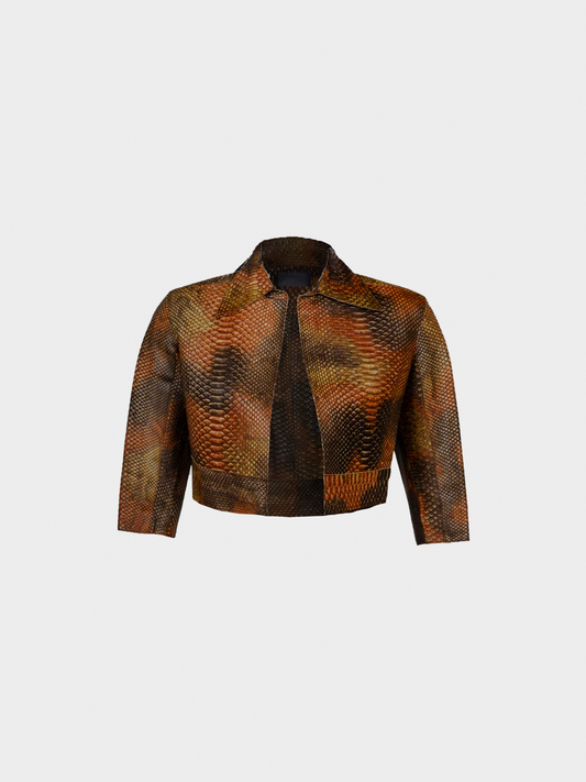 Prada SS 2004 Brown Python Cropped Jacket
