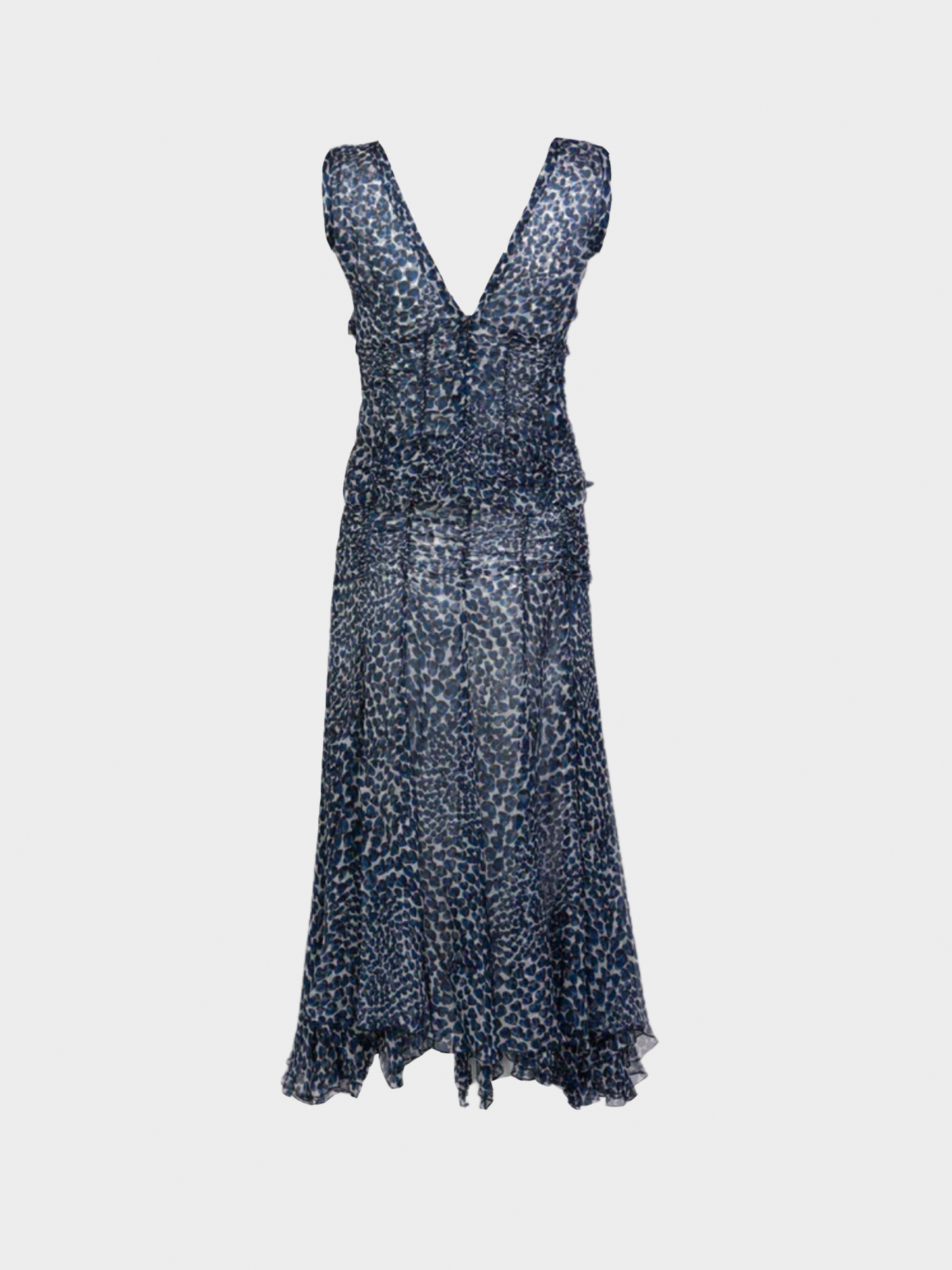 Prada SS 2000 Blue Heart Ruched Top and Skirt Set