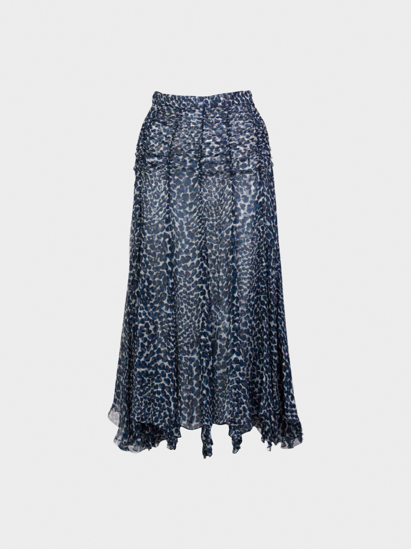 Prada SS 2000 Blue Heart Ruched Top and Skirt Set