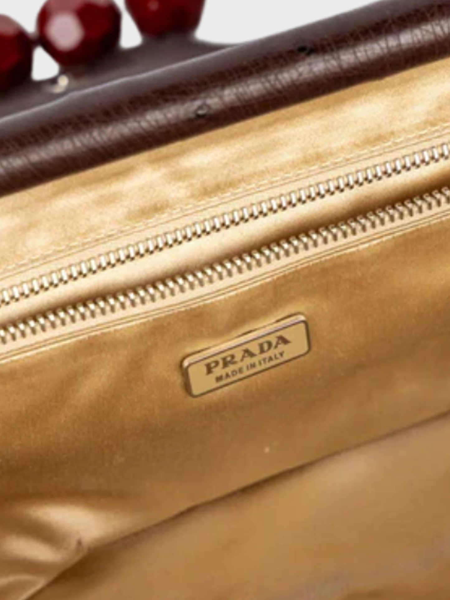 Prada SS 2003 Archival Piece Brown Ostrich Leather Jewel Embellished Swing Bag