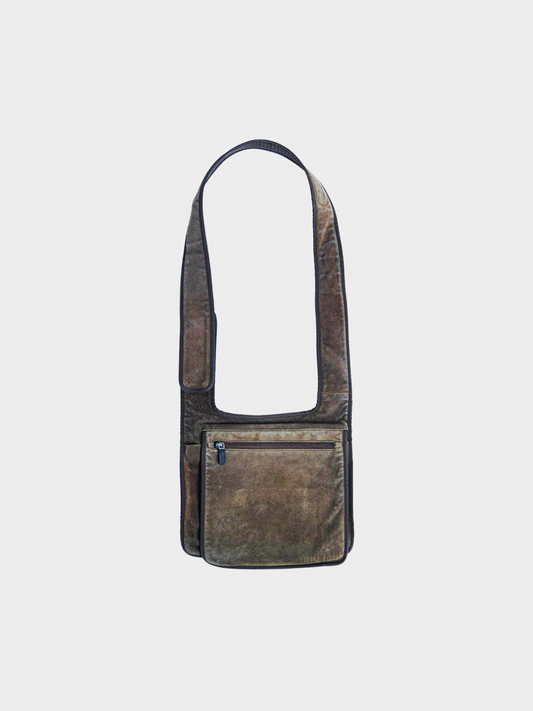 Miu Miu FW 1999 Khaki Suede Crossbody Bag