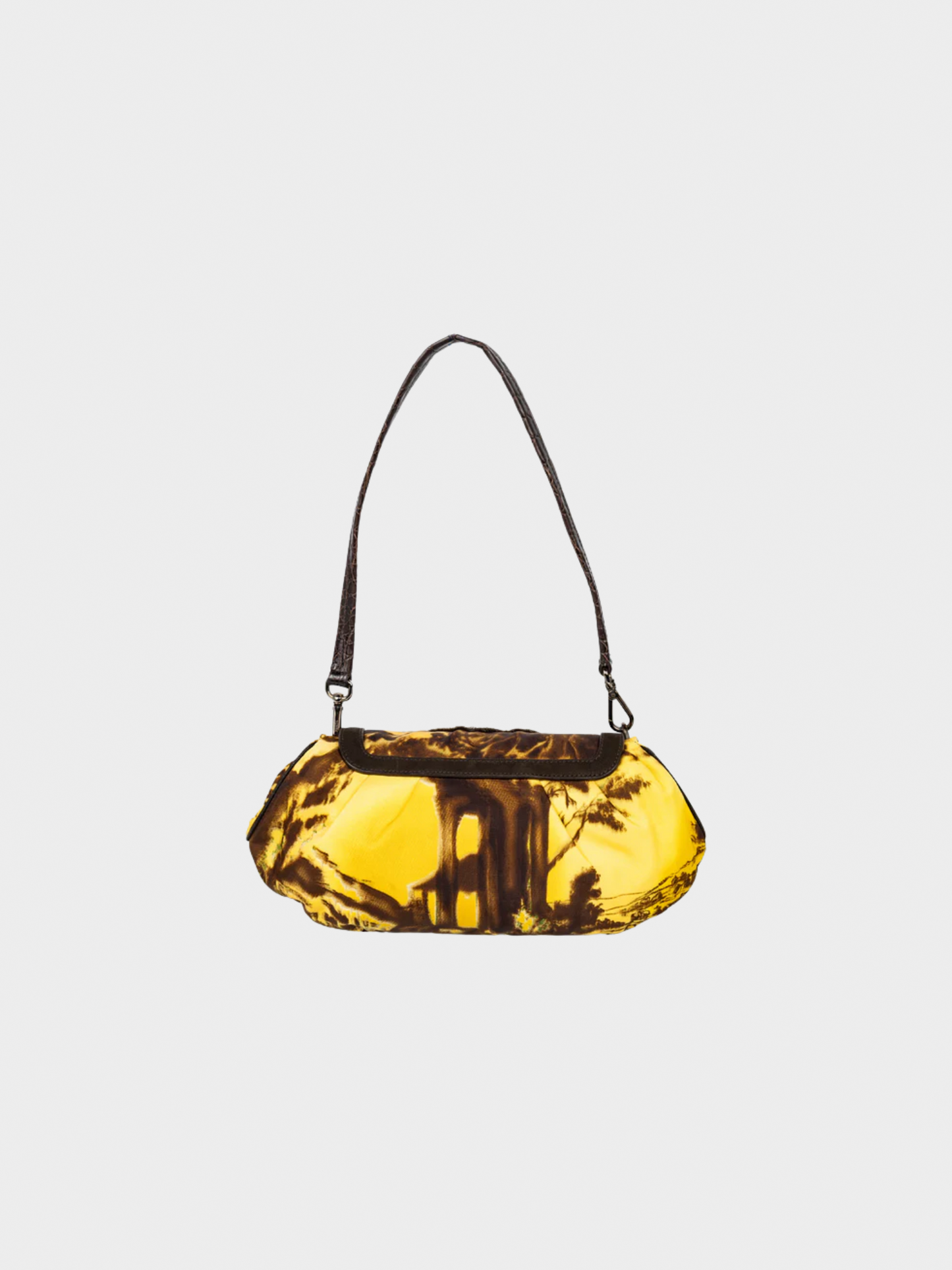 Prada FW 2004 Jewel-Embellished Printed Satin Shoulder Crocodile Bag