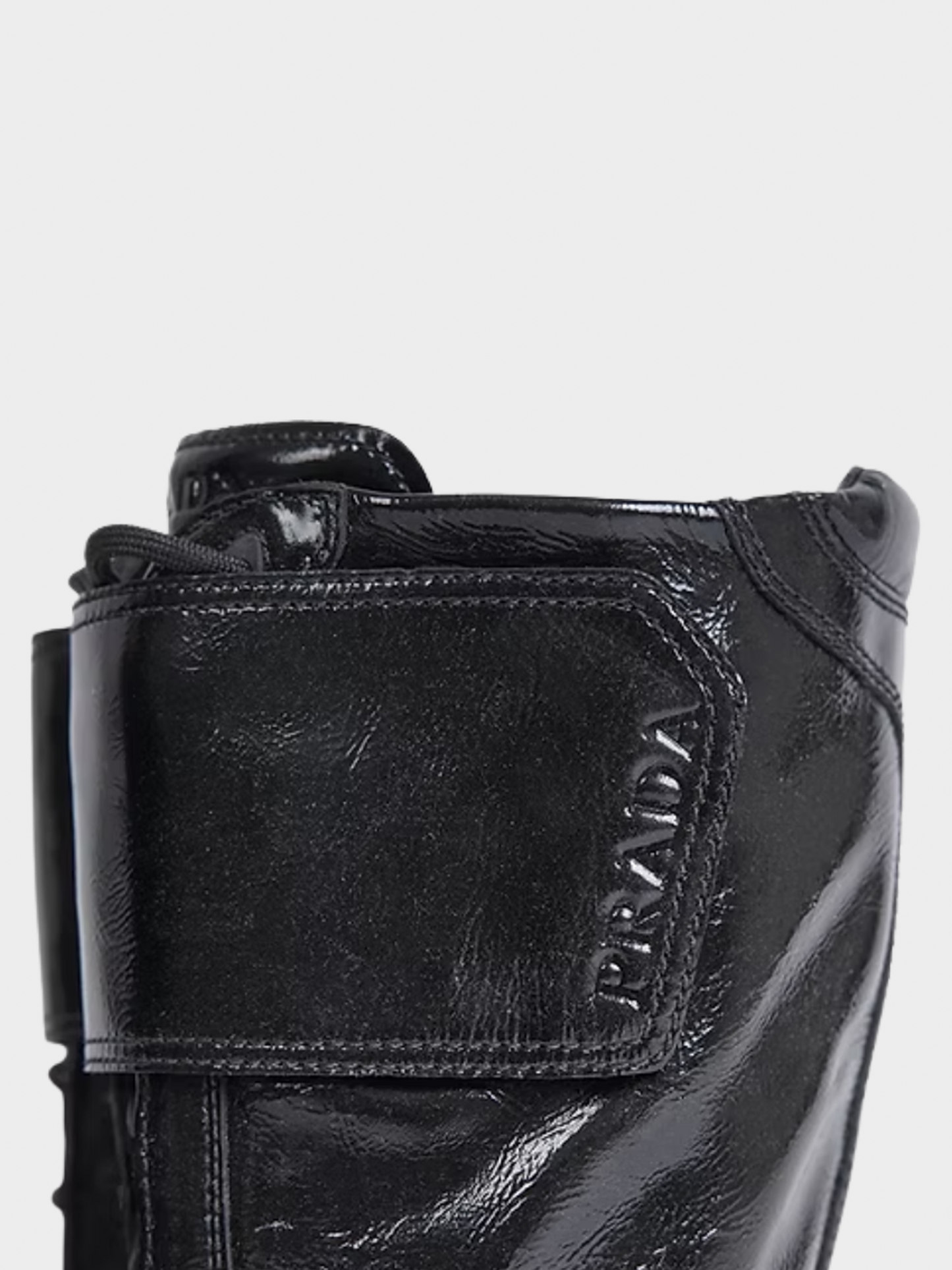 Prada 1990s Black Sport Lace Up Knee Boots