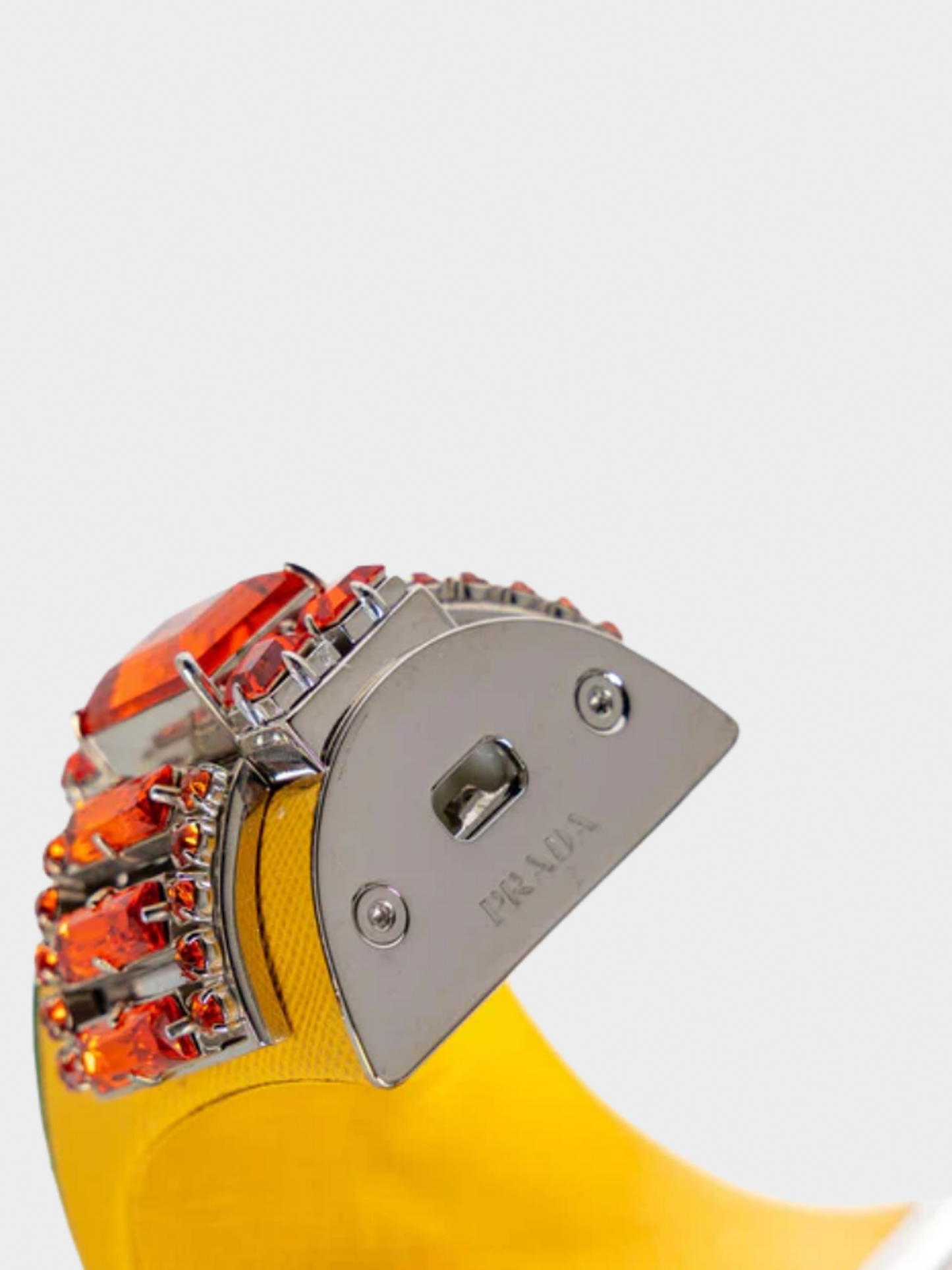 Prada SS 2014 Crystal Saffiano Leather Cuff Bracelet