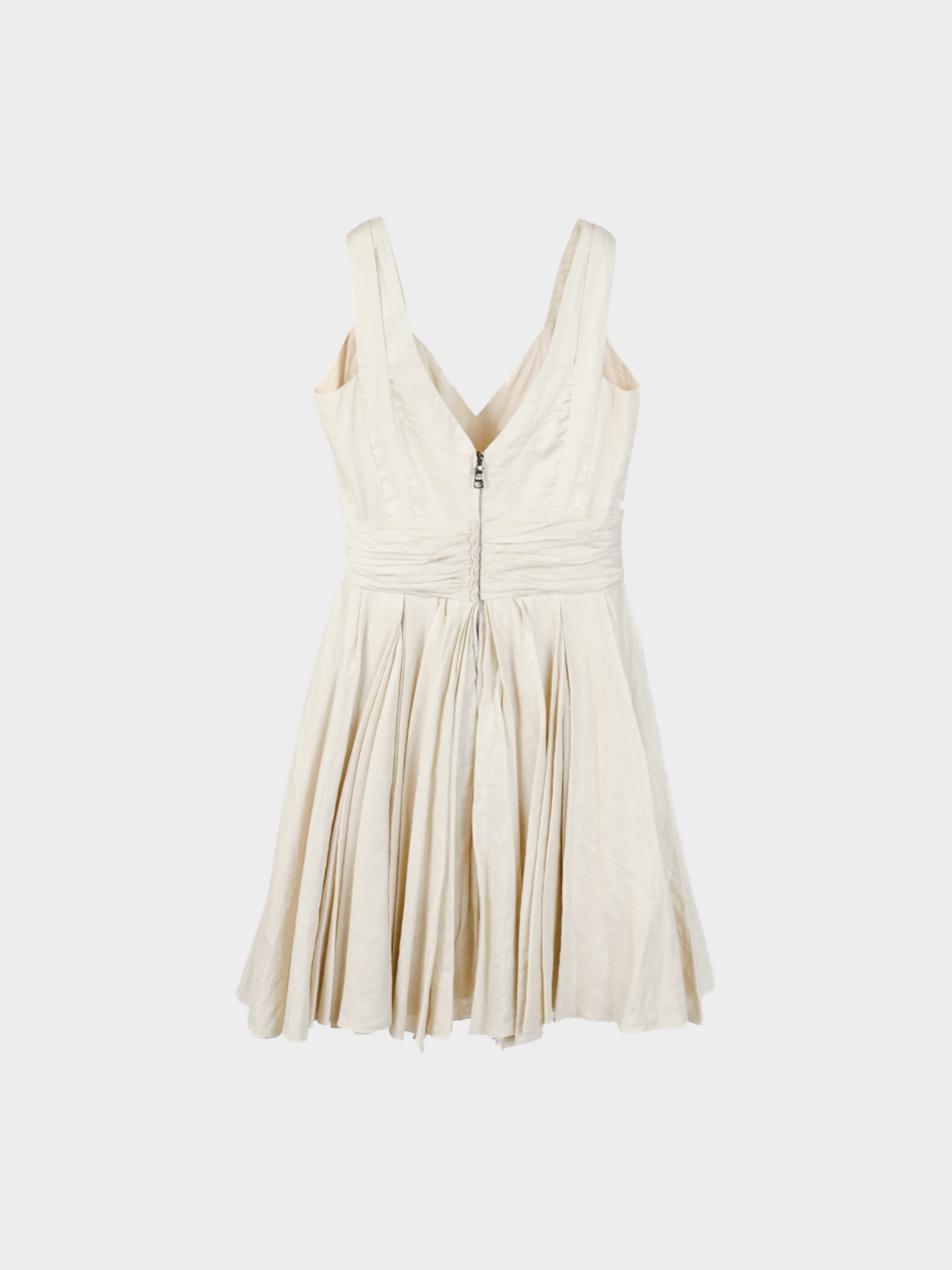 Prada 2009 Khaki Beige Cotton Pleated Dress