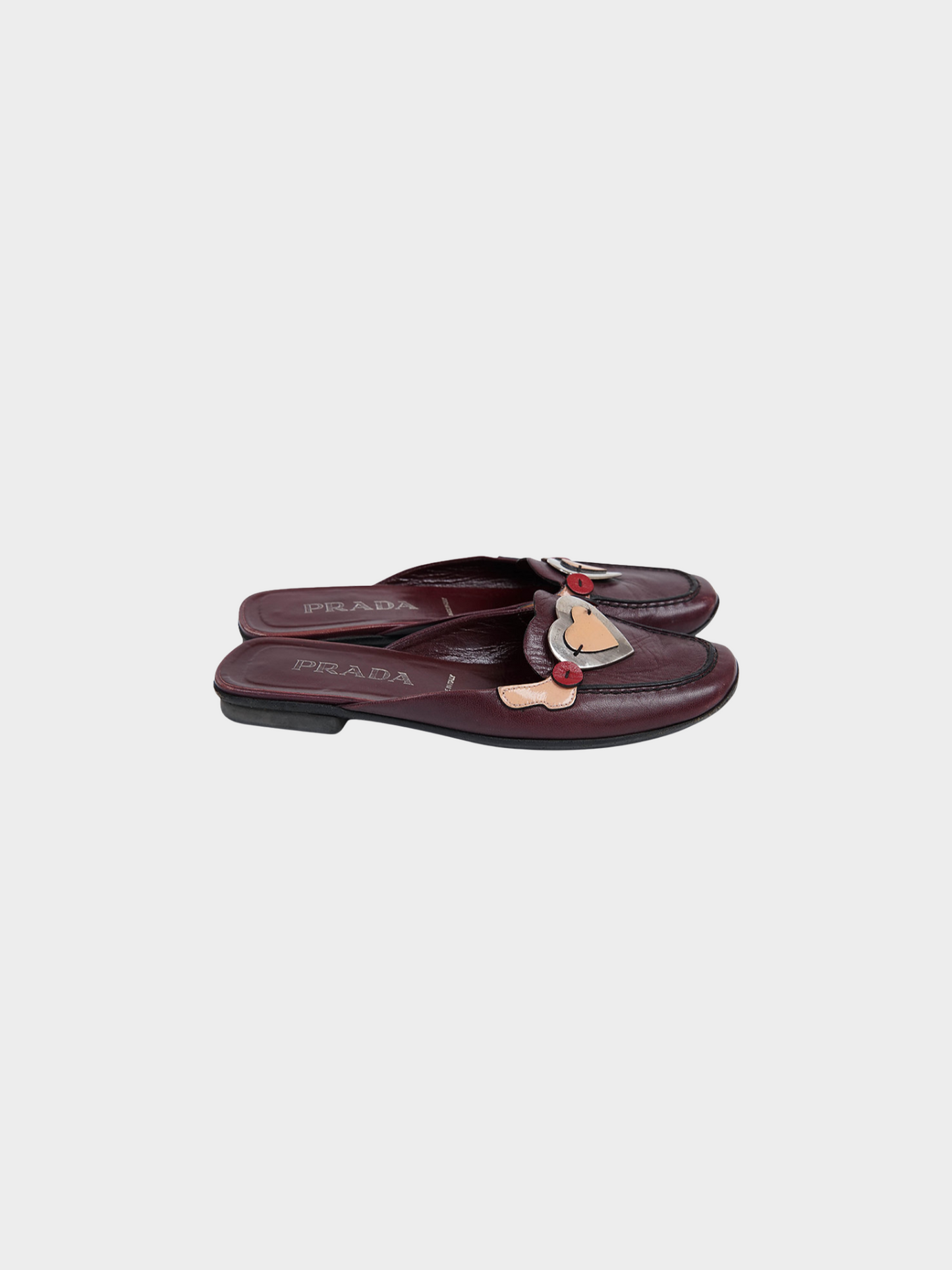 Prada SS 2000 Burgundy Heart Slipper