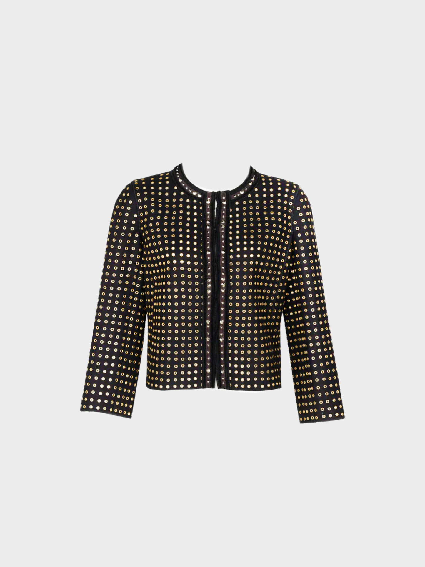 Prada Fall 2005 Black Wool Felt Grommet Jacket
