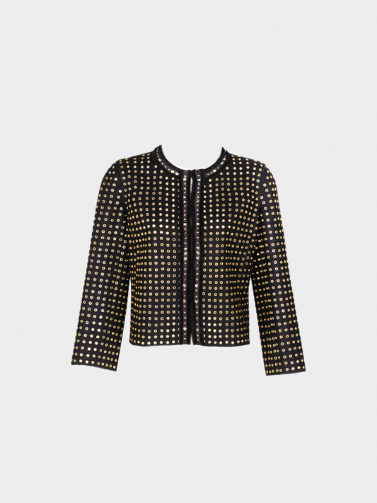 Prada Fall 2005 Black Wool Felt Grommet Jacket