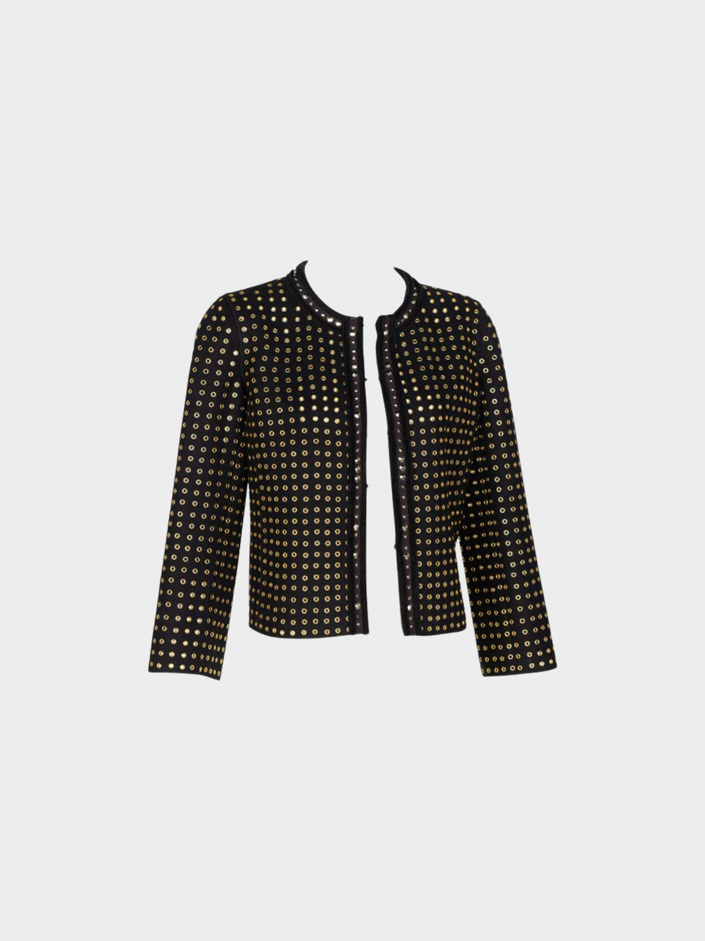 Prada Fall 2005 Black Wool Felt Grommet Jacket