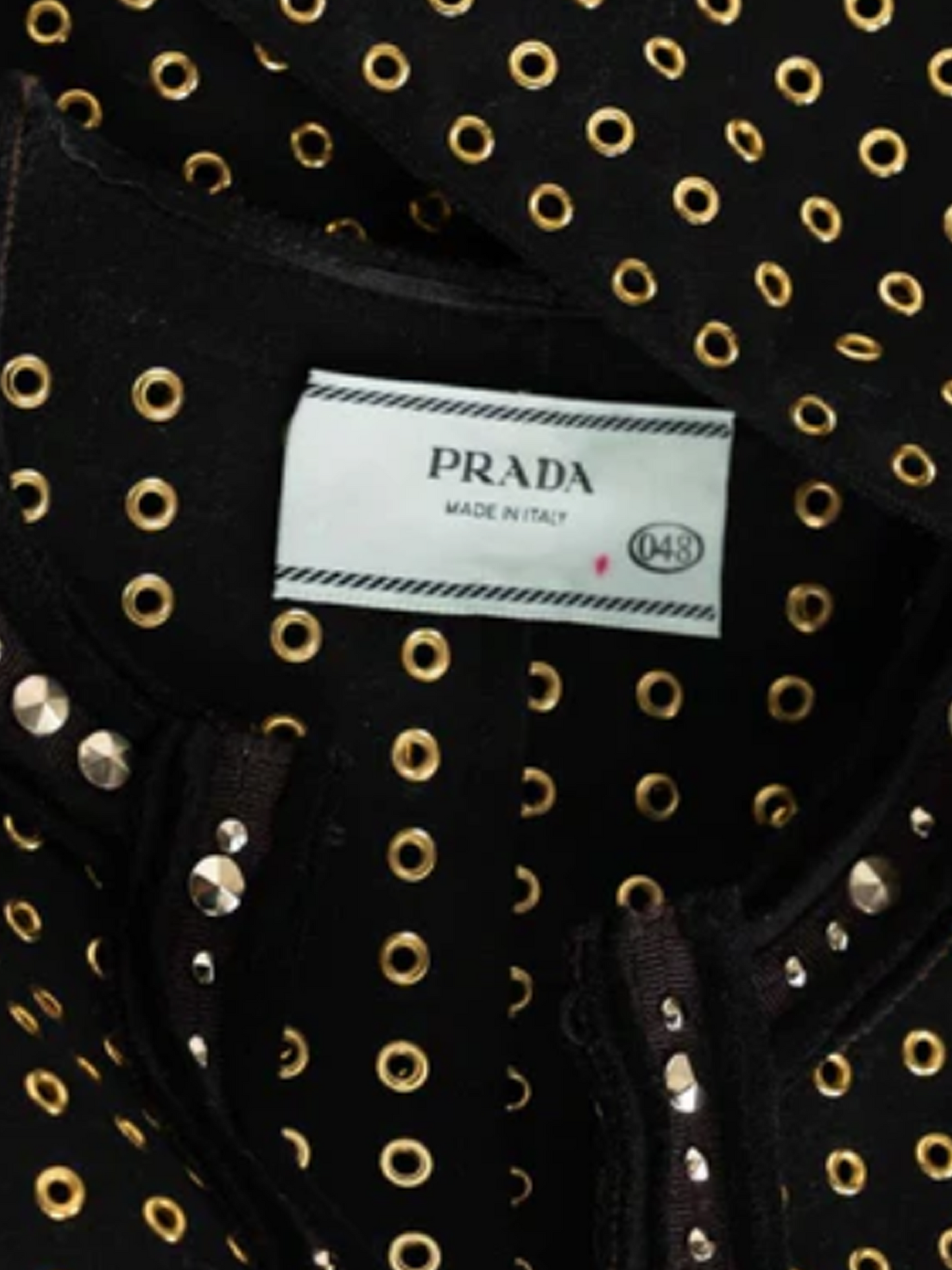 Prada Fall 2005 Black Wool Felt Grommet Jacket