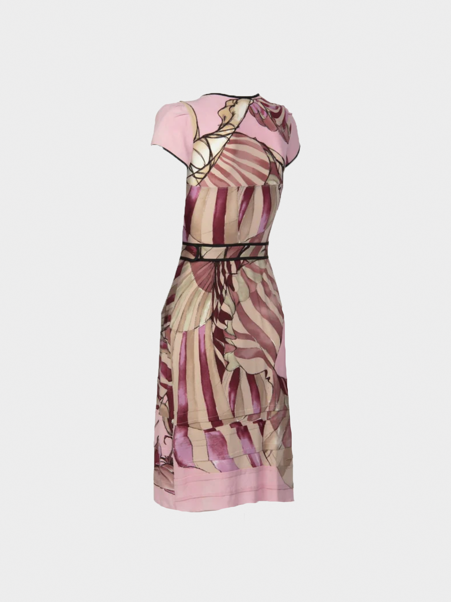 Prada SS 2008 James Jean Fairy Collection Pink Print Silk Dress