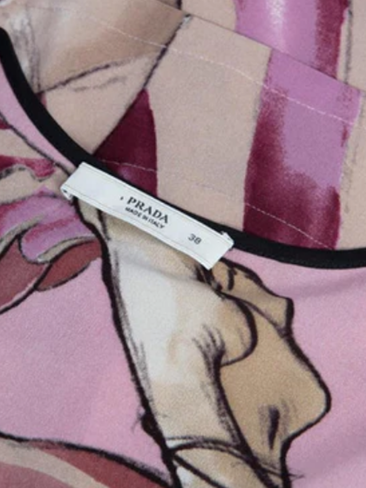 Prada SS 2008 James Jean Fairy Collection Pink Print Silk Dress