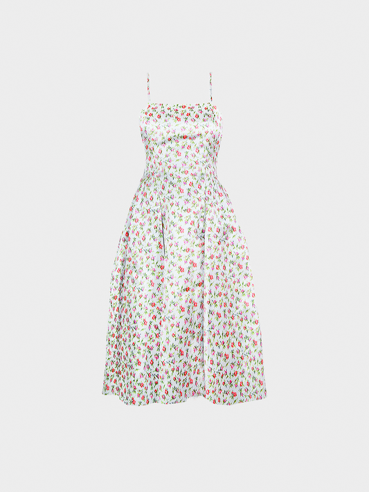 Prada FW 1995 Light Blue Rose Printed Dress