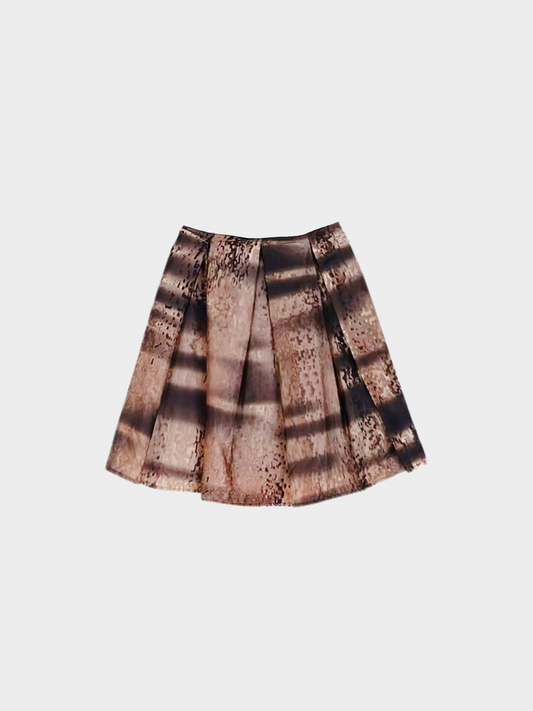 Prada FW 2004 Brown Abstract Print Skirt