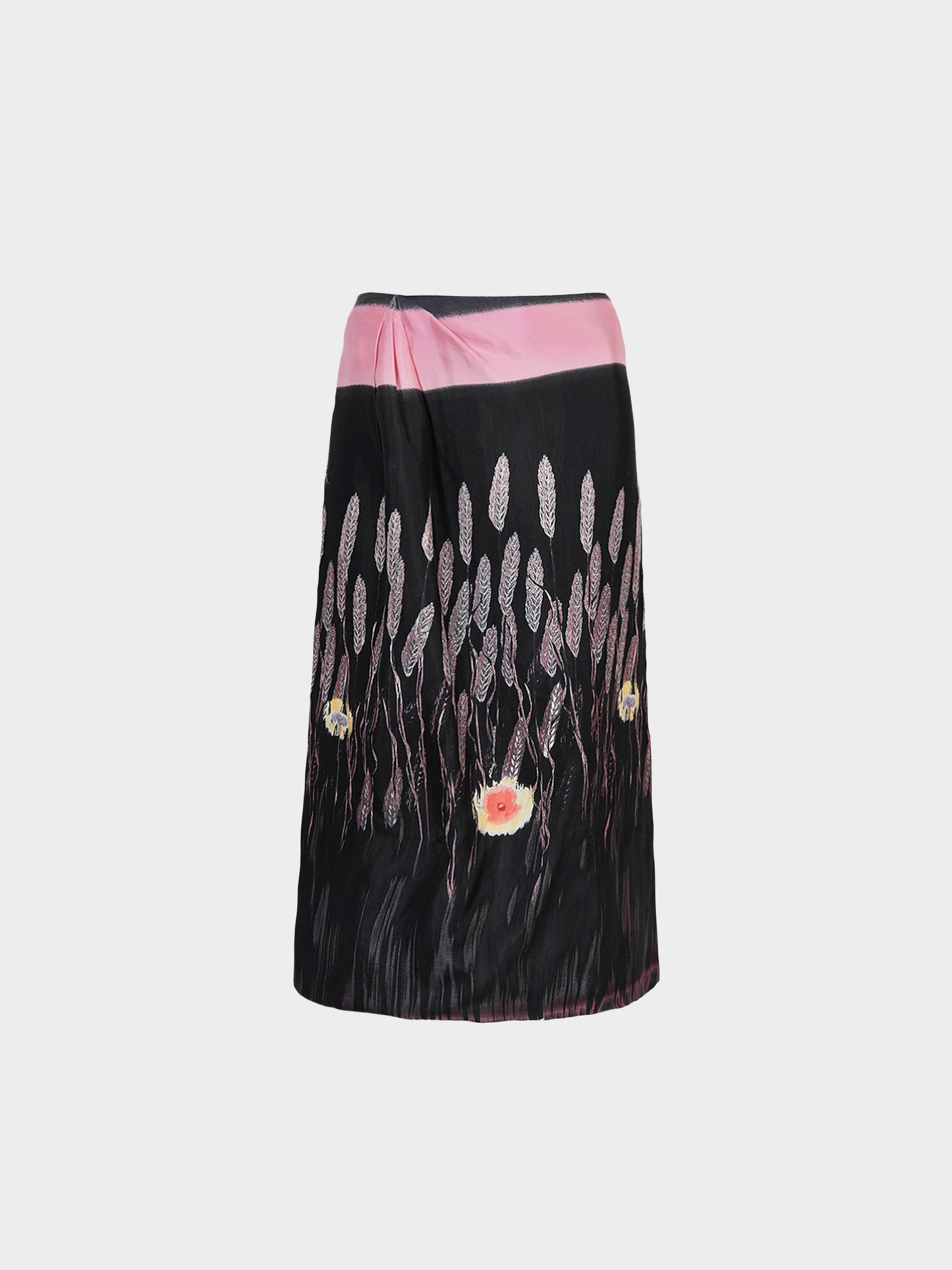 Prada SS 1998 Black Abstract Flower Skirt