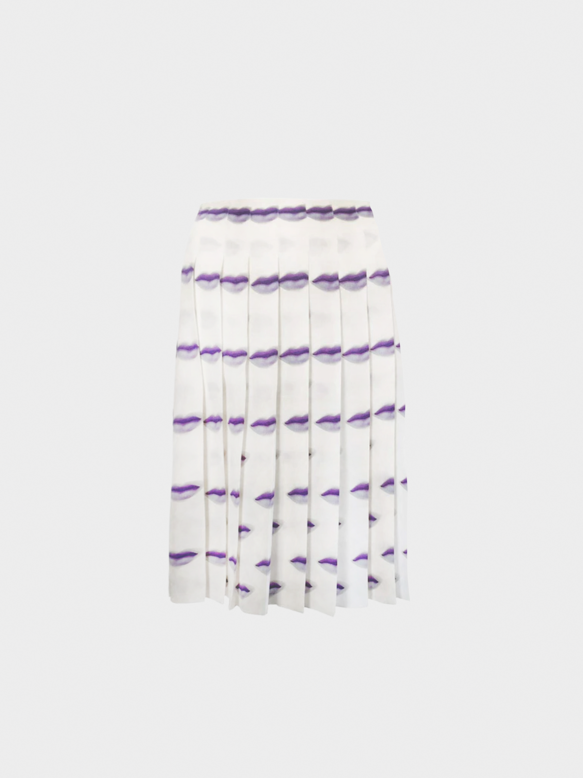 Prada SS 2000 Runway Purple Lip Print Pleated Skirt