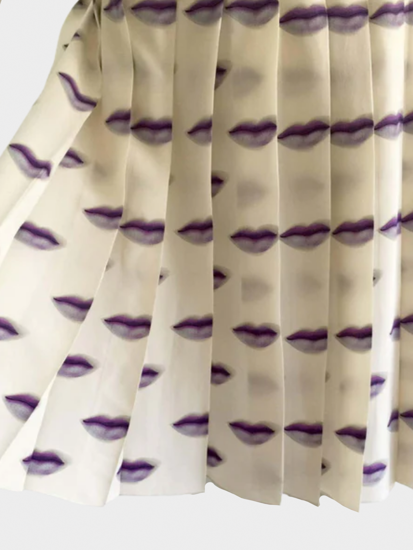 Prada SS 2000 Runway Purple Lip Print Pleated Skirt