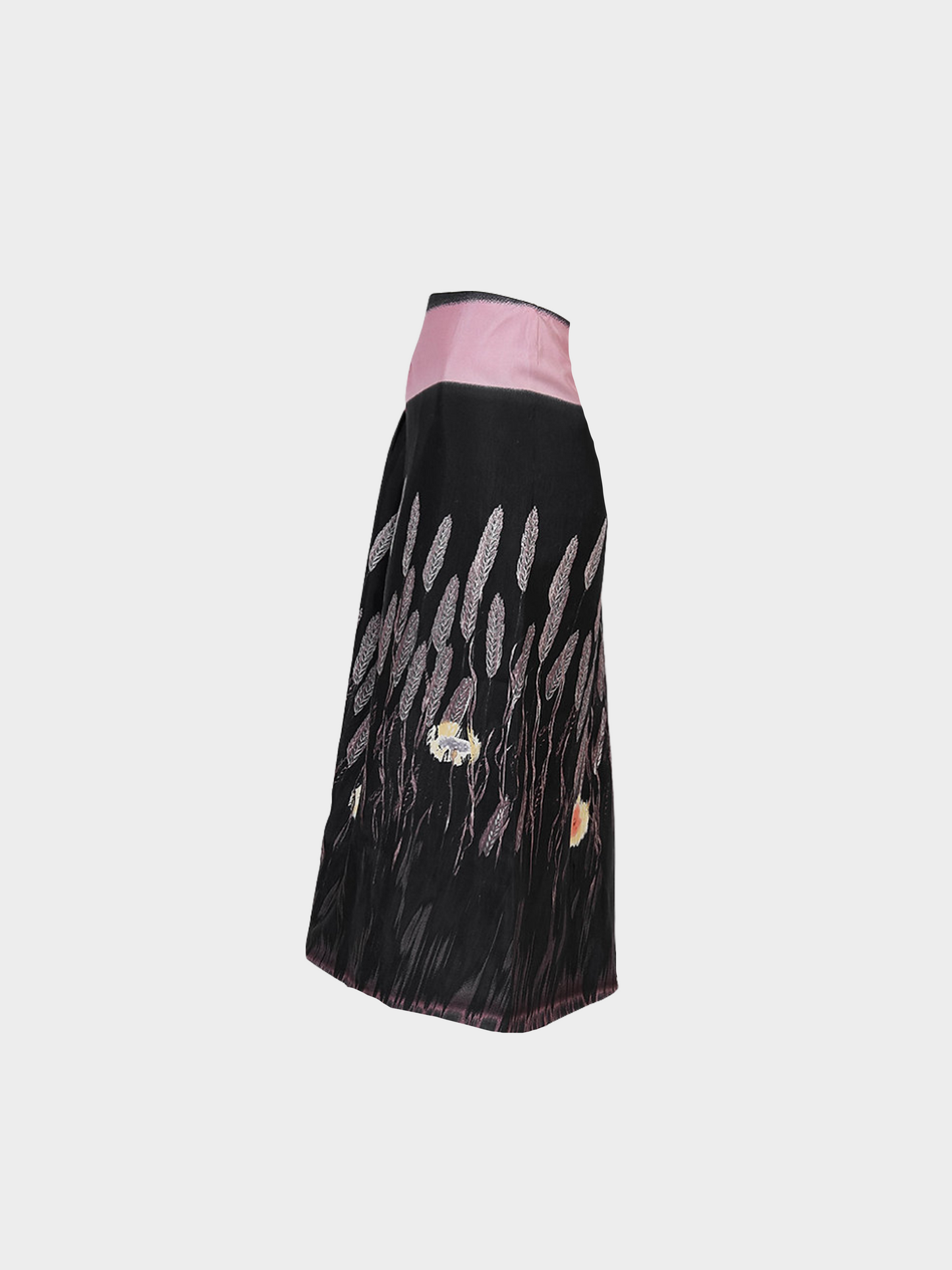Prada SS 1998 Black Abstract Flower Skirt