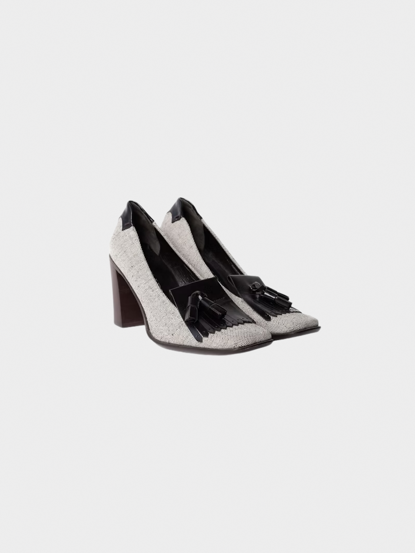 Prada SS 1999 Grey Runway Tassle Heels