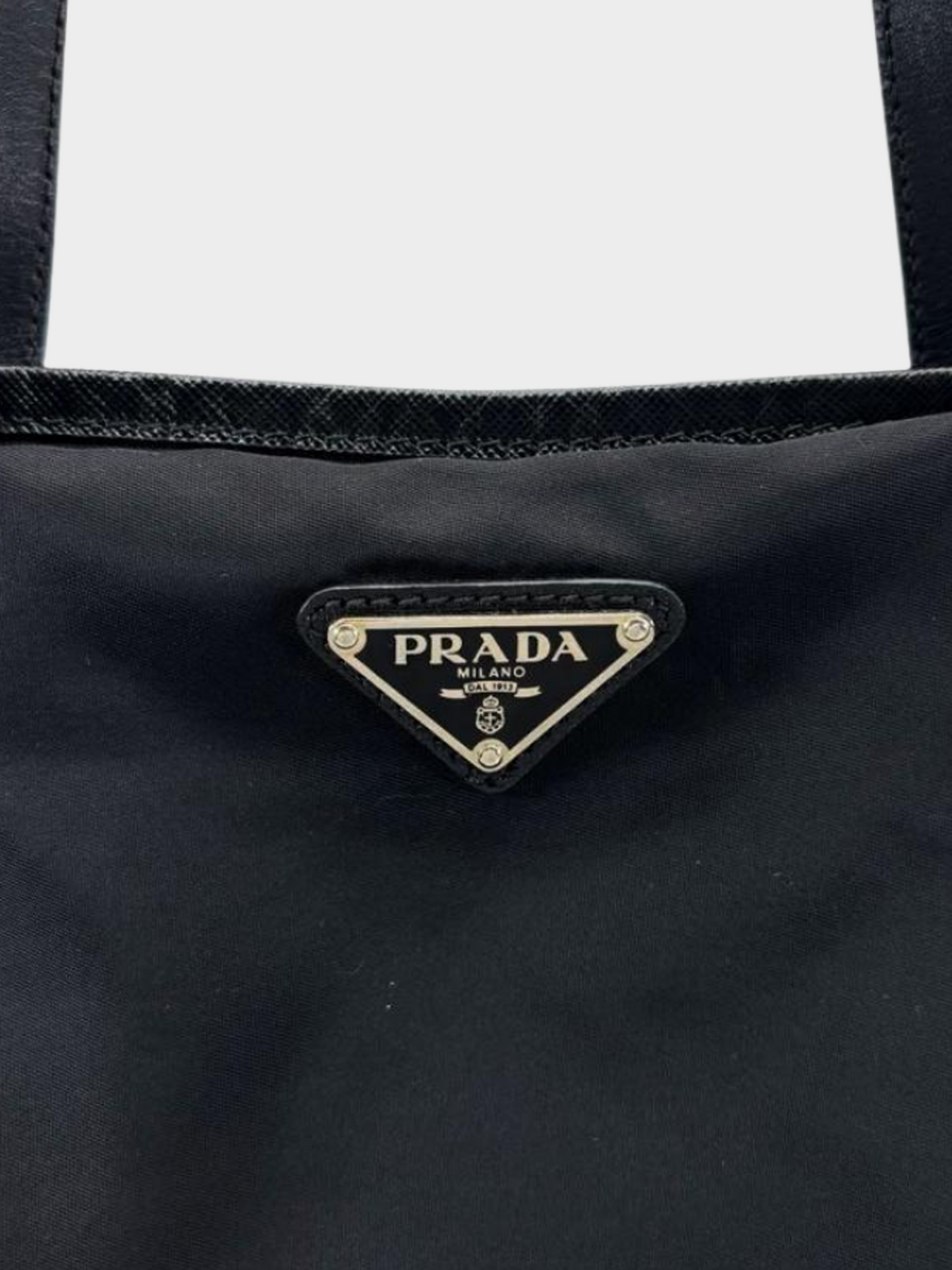 Prada 2000s Black Tessuto Robot Tote Bag