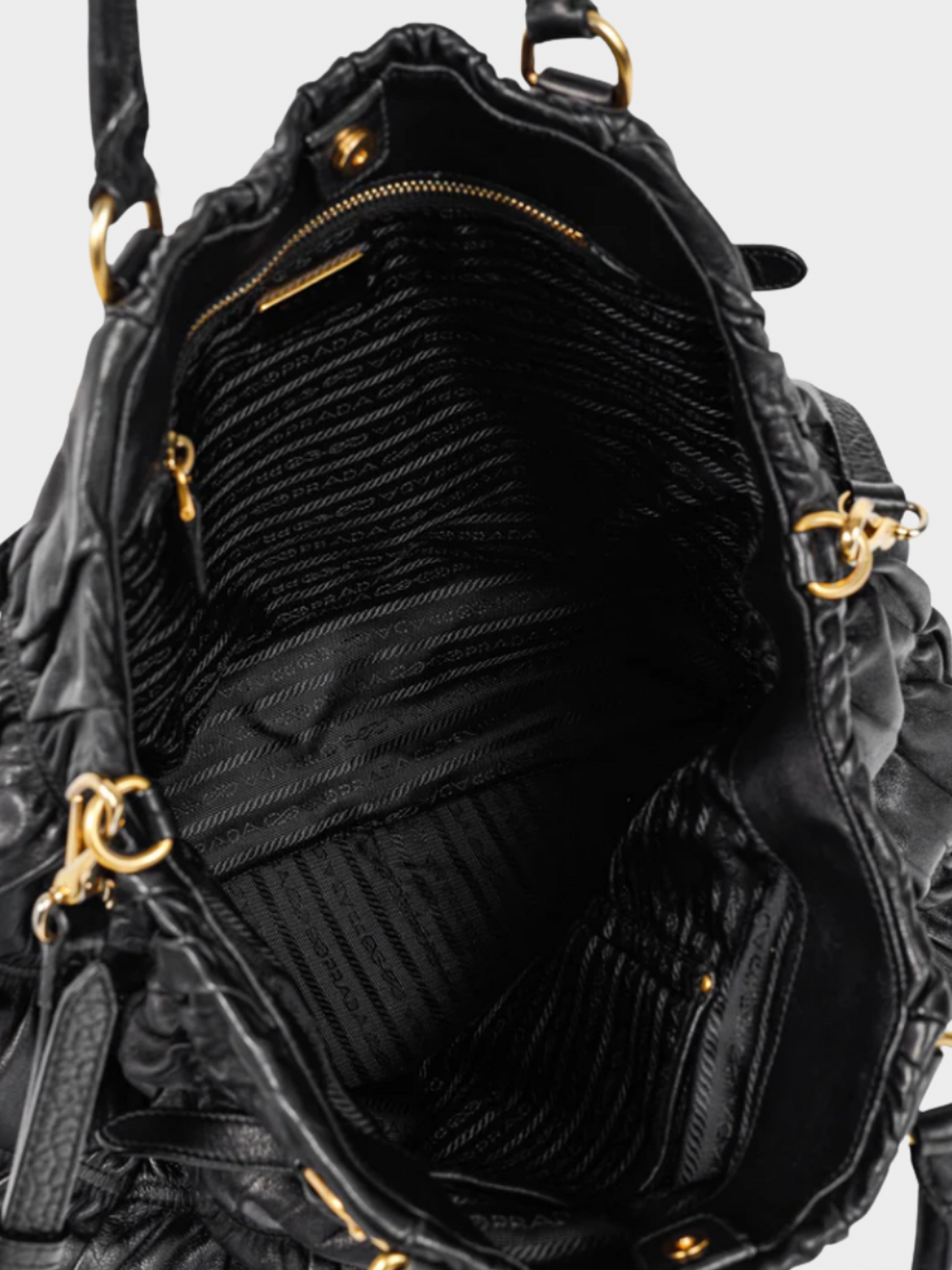 Prada 2000s Black Nero Nappa Gaufre Leather Tote