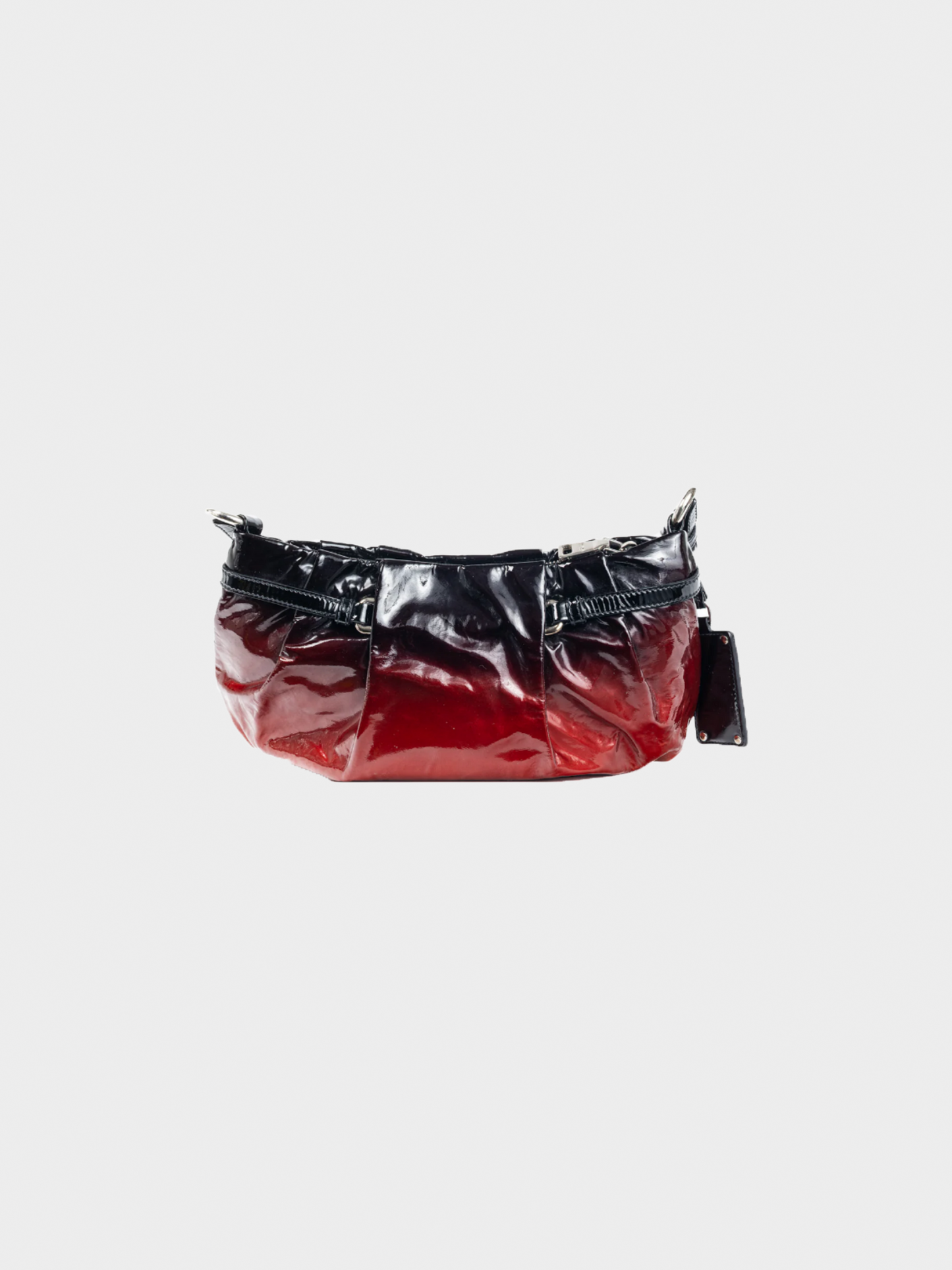 Prada 2007 Rosso and Argento Vernice Sfumata Gradient Patent Leather Handbag