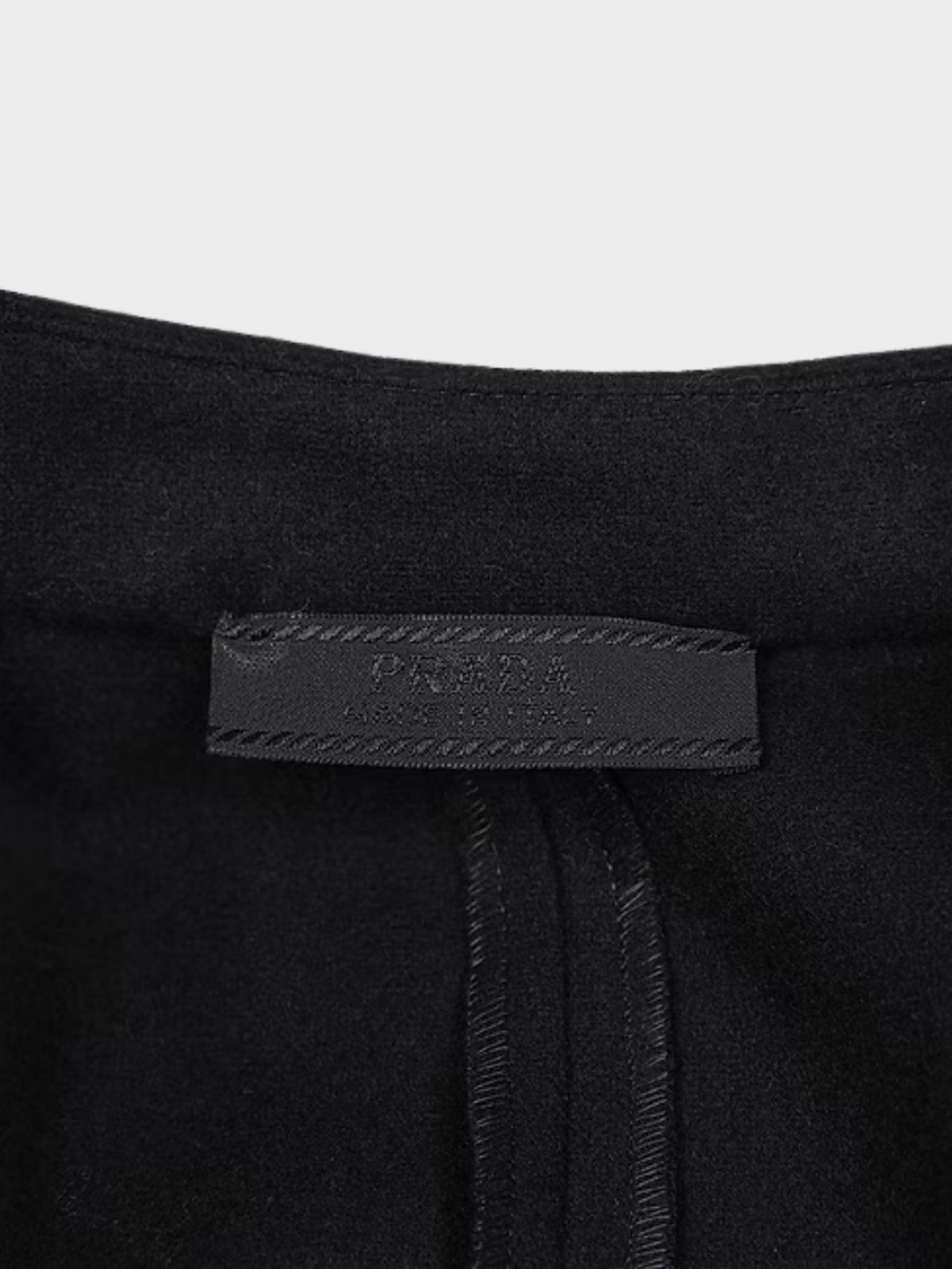 Prada FW 1999 Black Wool Belted Maxi Dress