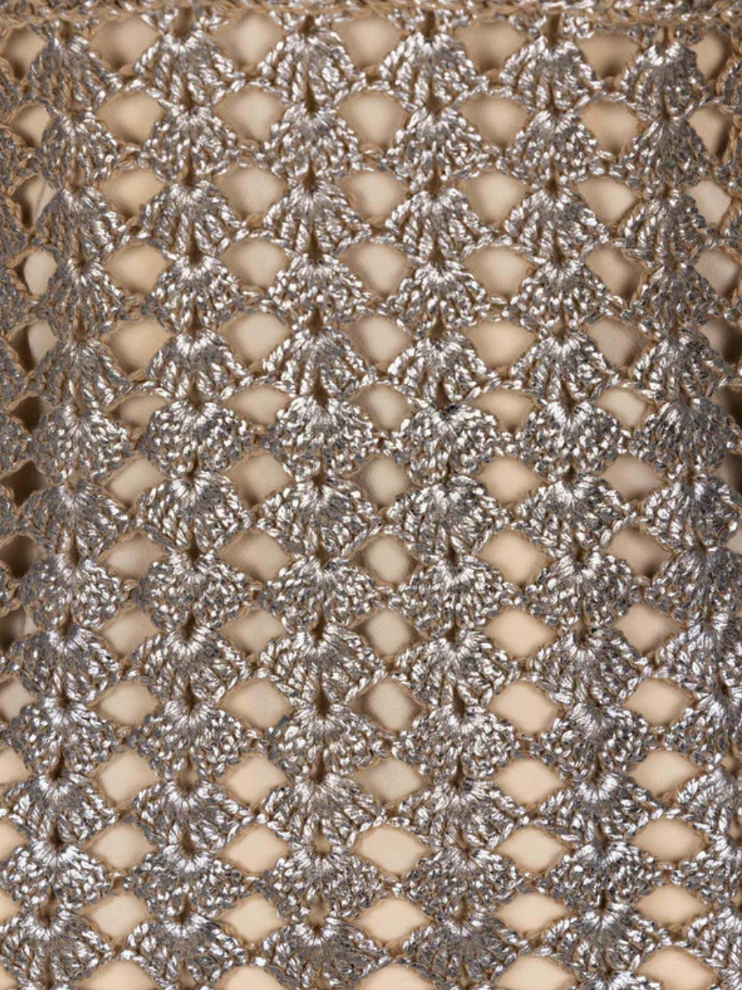 Prada 2000s Bronze Metallic Crochet Dress
