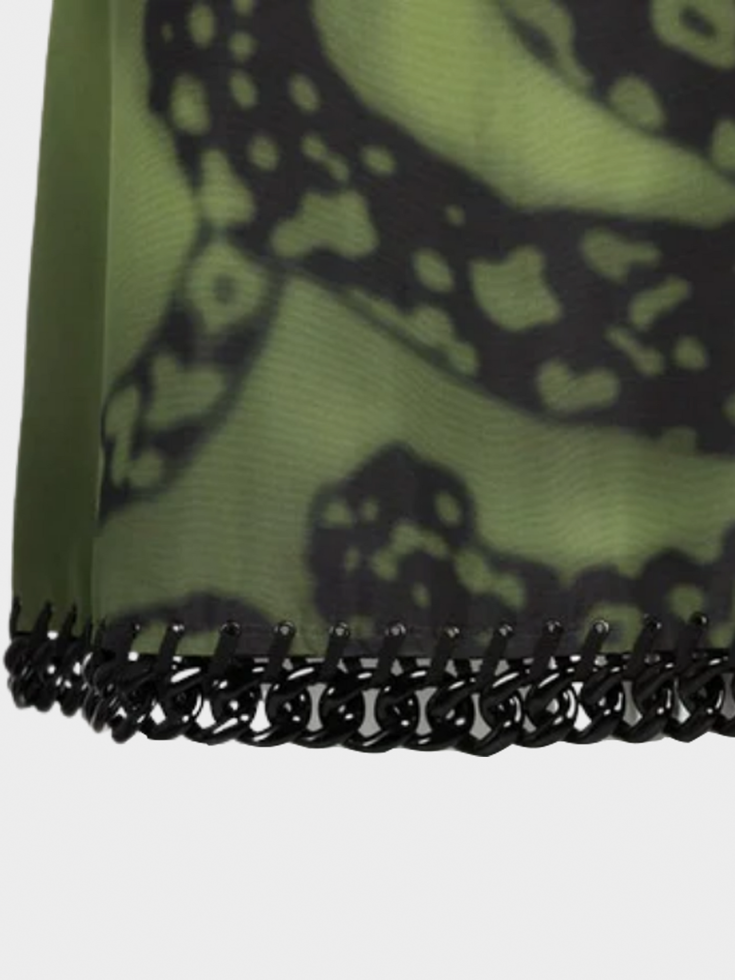 Prada Resort 2009 Green Black Chain Inset Printed Shift Dress