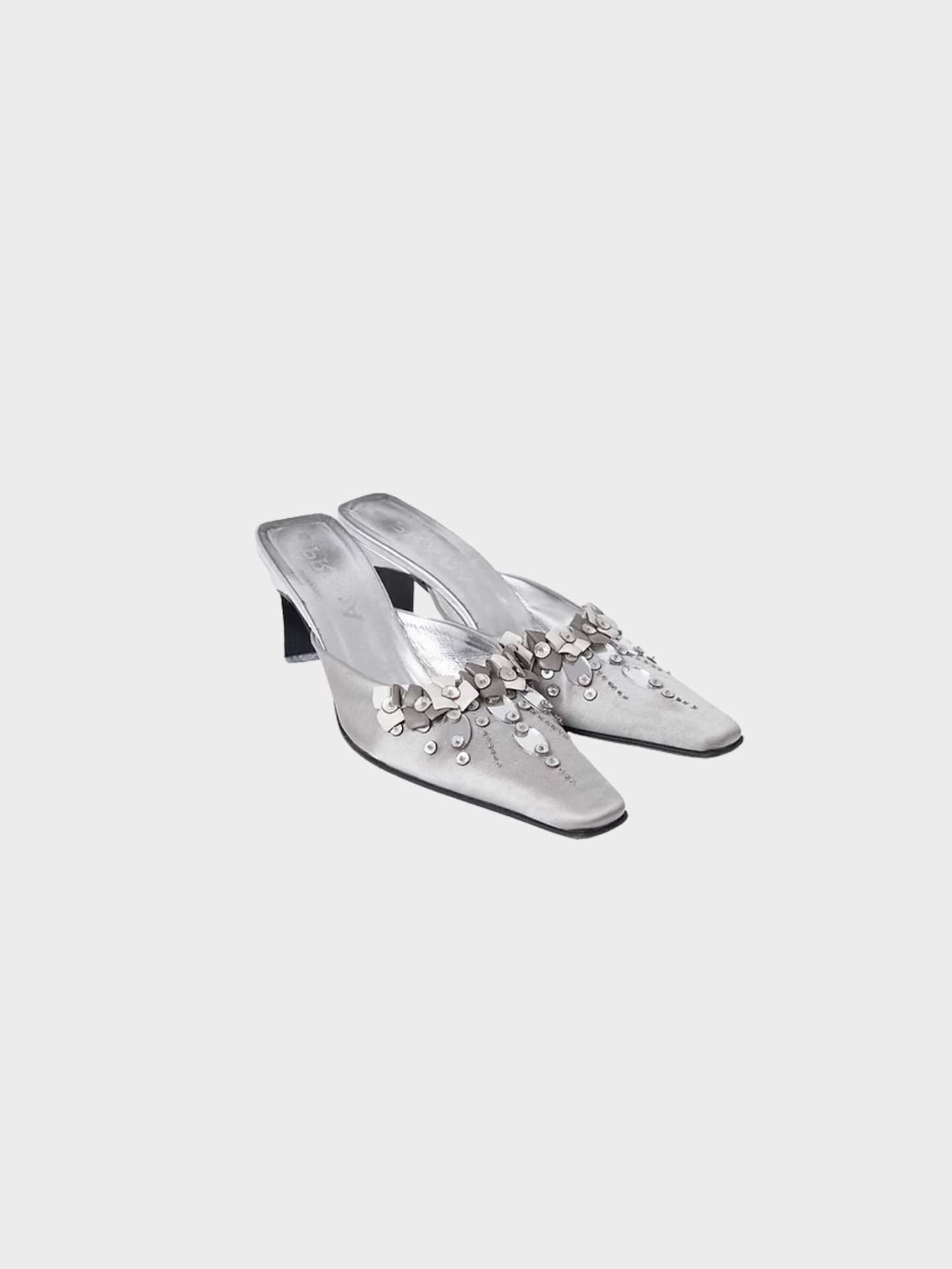 Prada 2000s Silver Embellished Heels