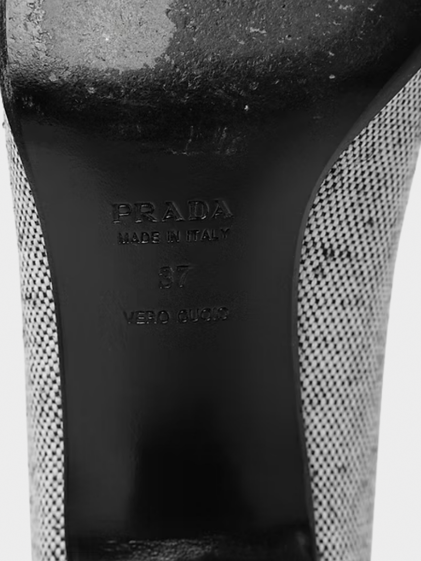 Prada SS 1999 Grey Canvas Heels
