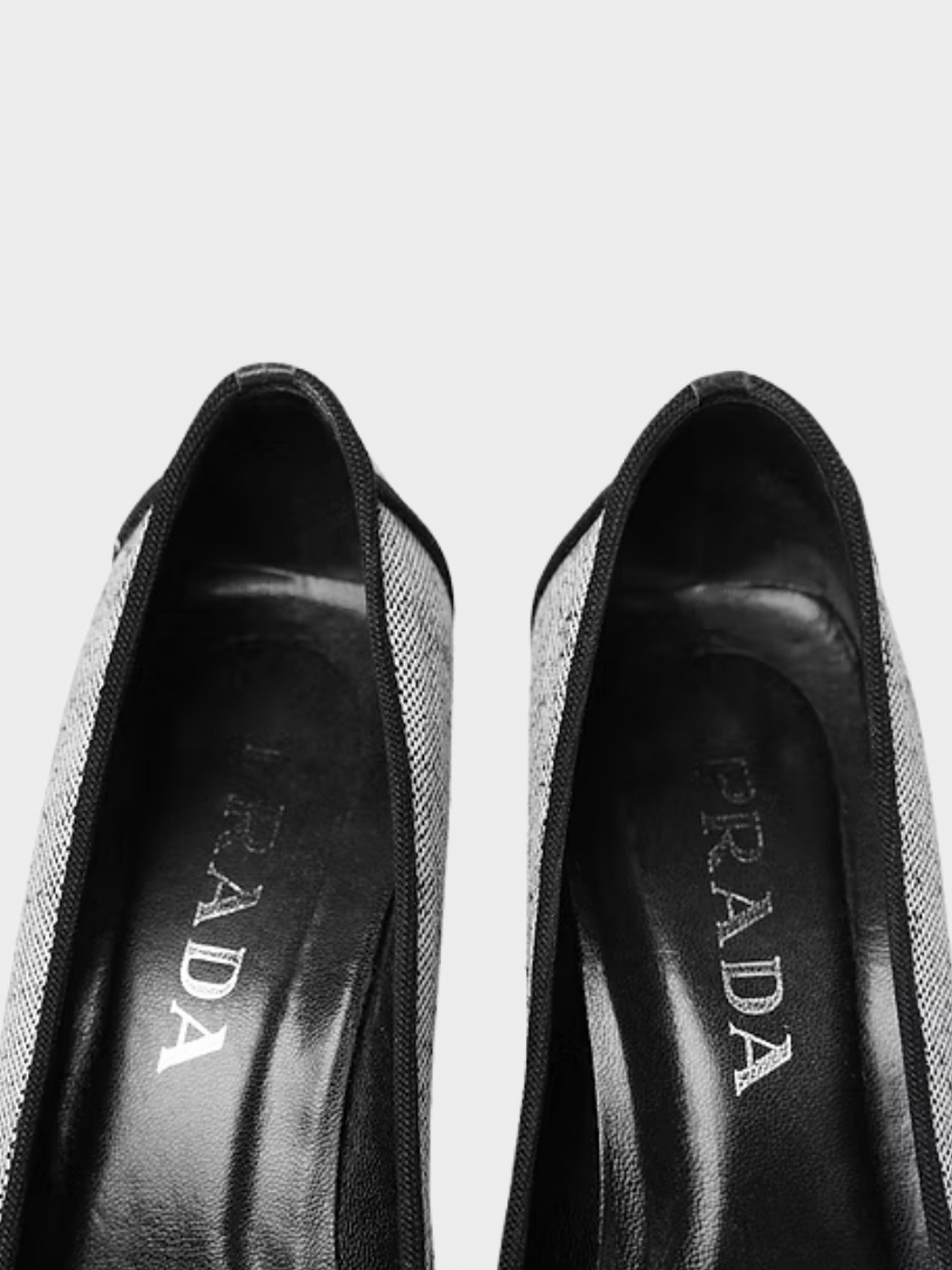 Prada SS 1999 Grey Canvas Heels