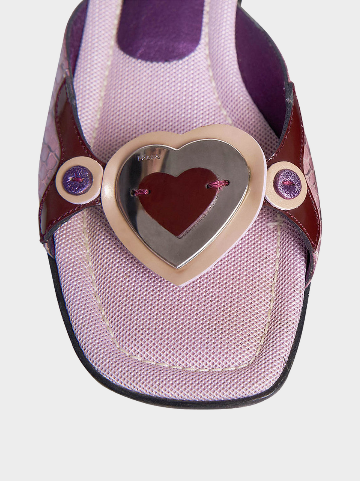 Prada SS 2000 Purple Heart Sandal Mules