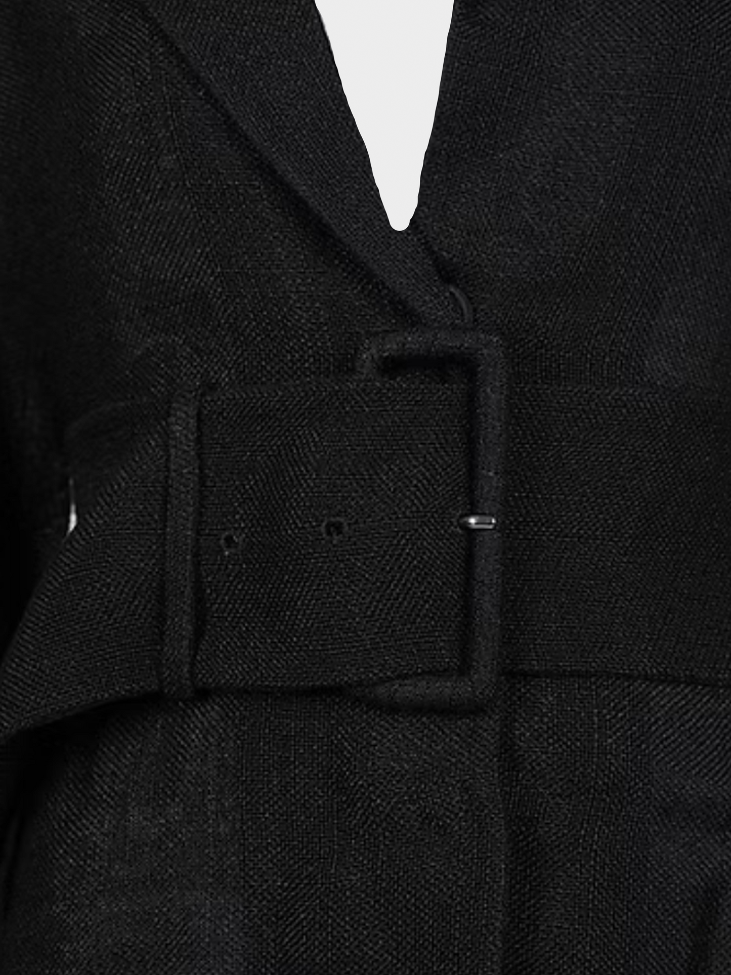 Prada SS 2001 Runway Black Viscose Linen Belted Shirt