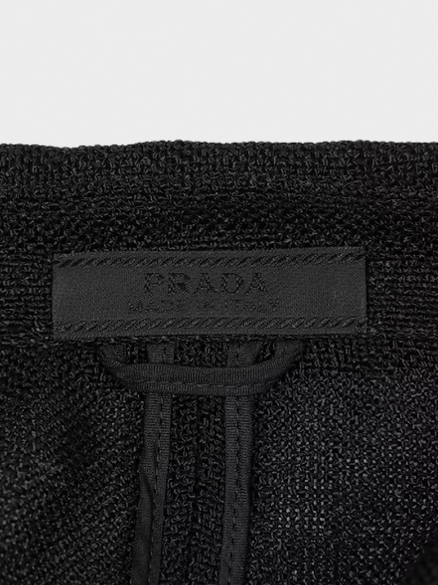 Prada SS 2001 Runway Black Viscose Linen Belted Shirt