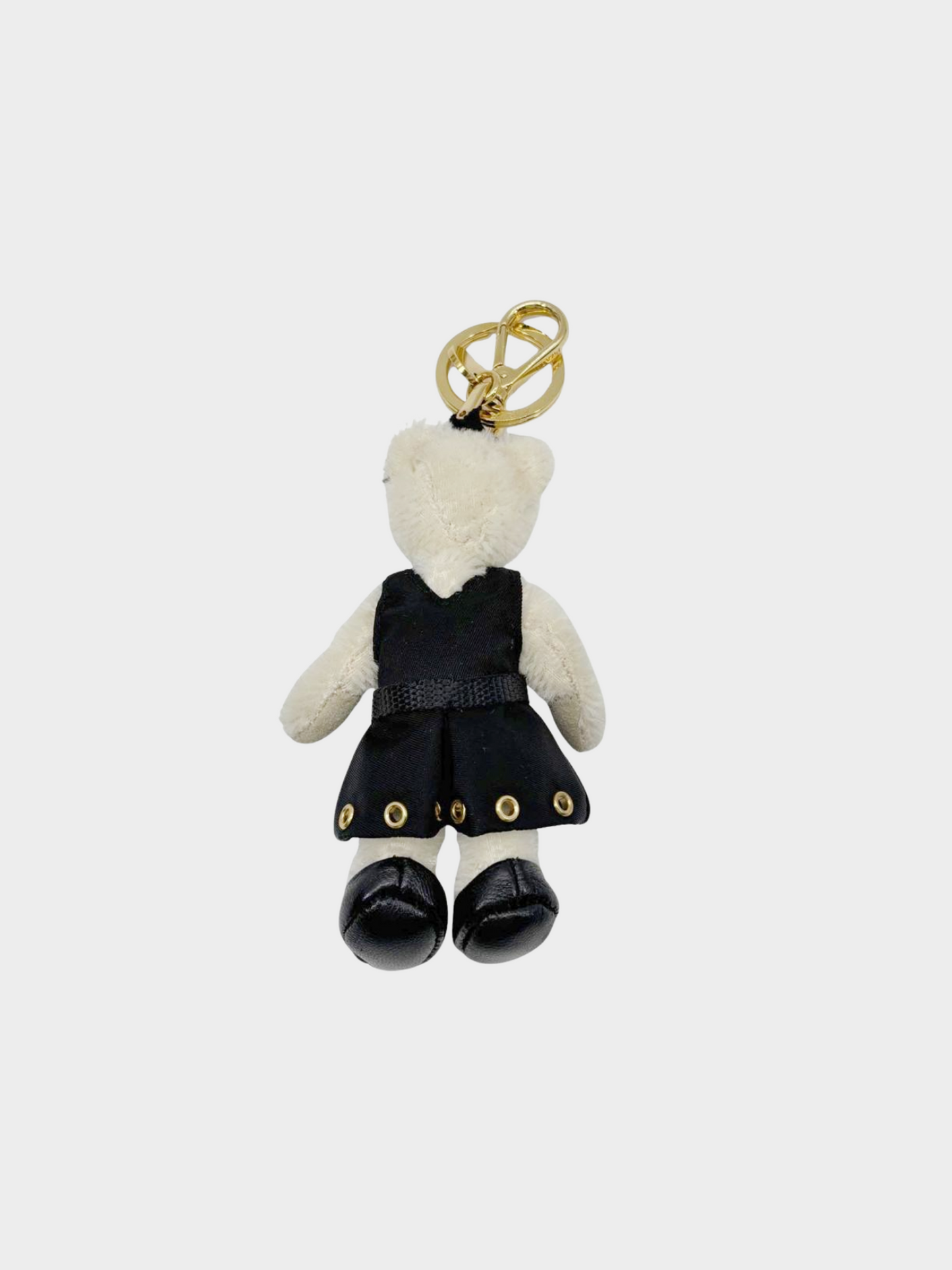 Prada 2020s Ivory and Black Teddy Bear Keychain