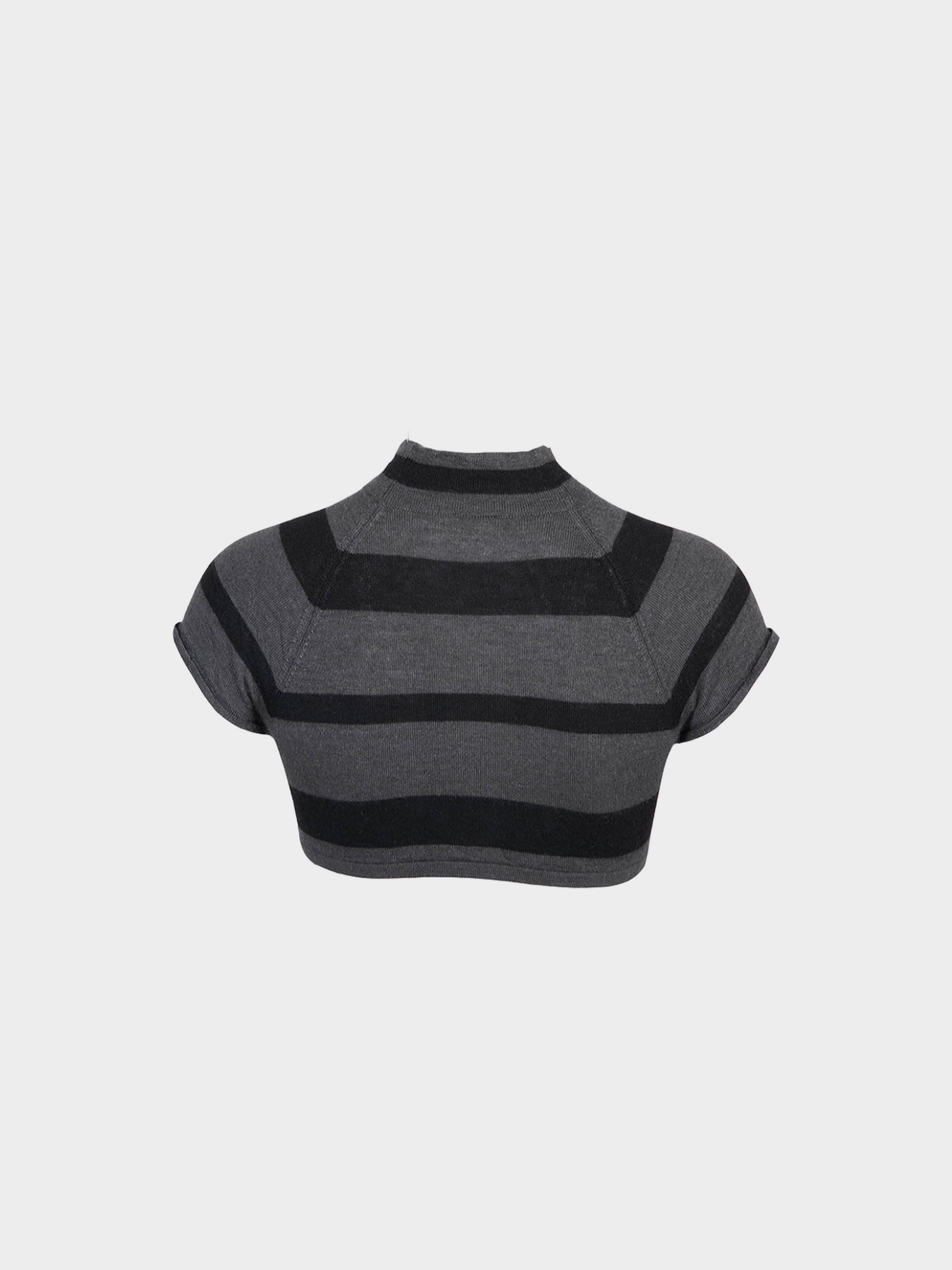 Prada SS 2001 Black Super Crop Light Knit Top