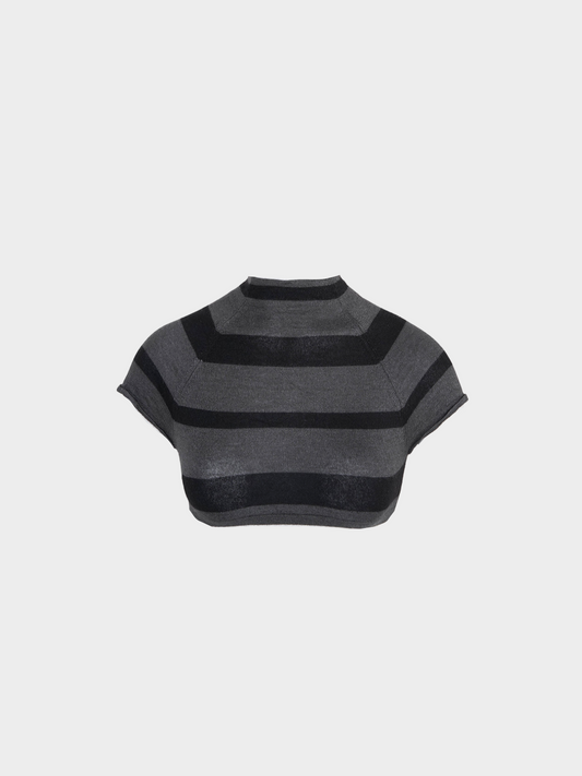 Prada SS 2001 Black Super Crop Light Knit Top