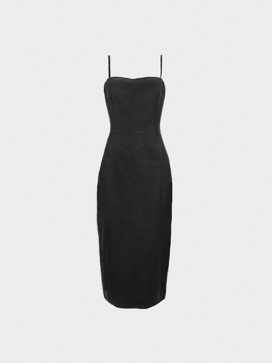 Miu Miu SS 1998 Black Strappy Midi Dress