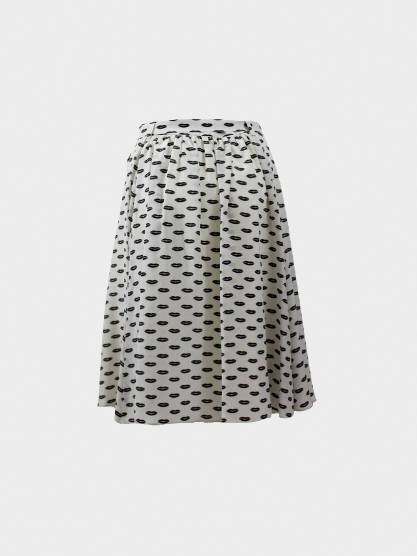 Prada Resort 2012 White Kissing Lips Silk Skirt