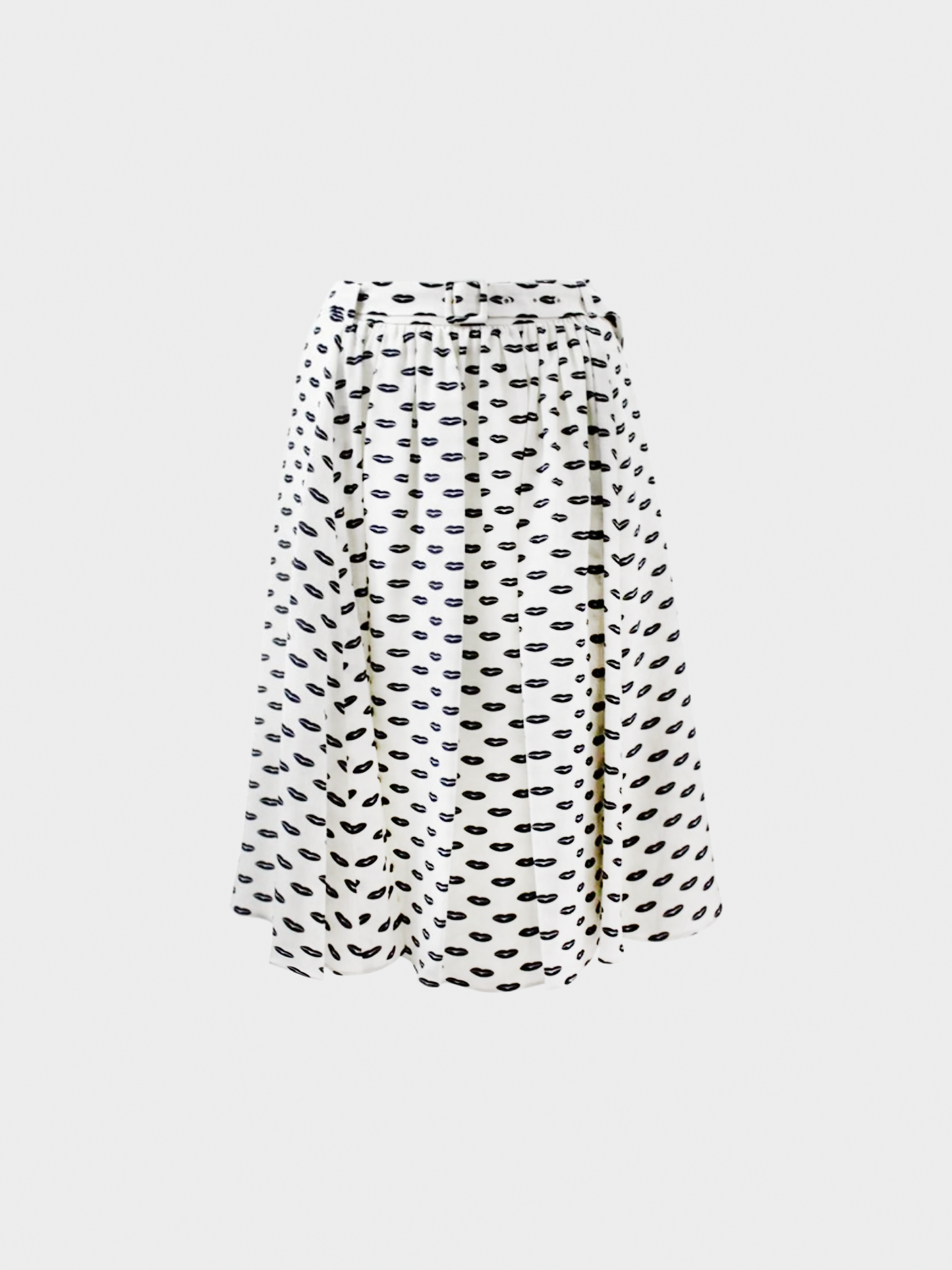 Prada Resort 2012 White Kissing Lips Silk Skirt