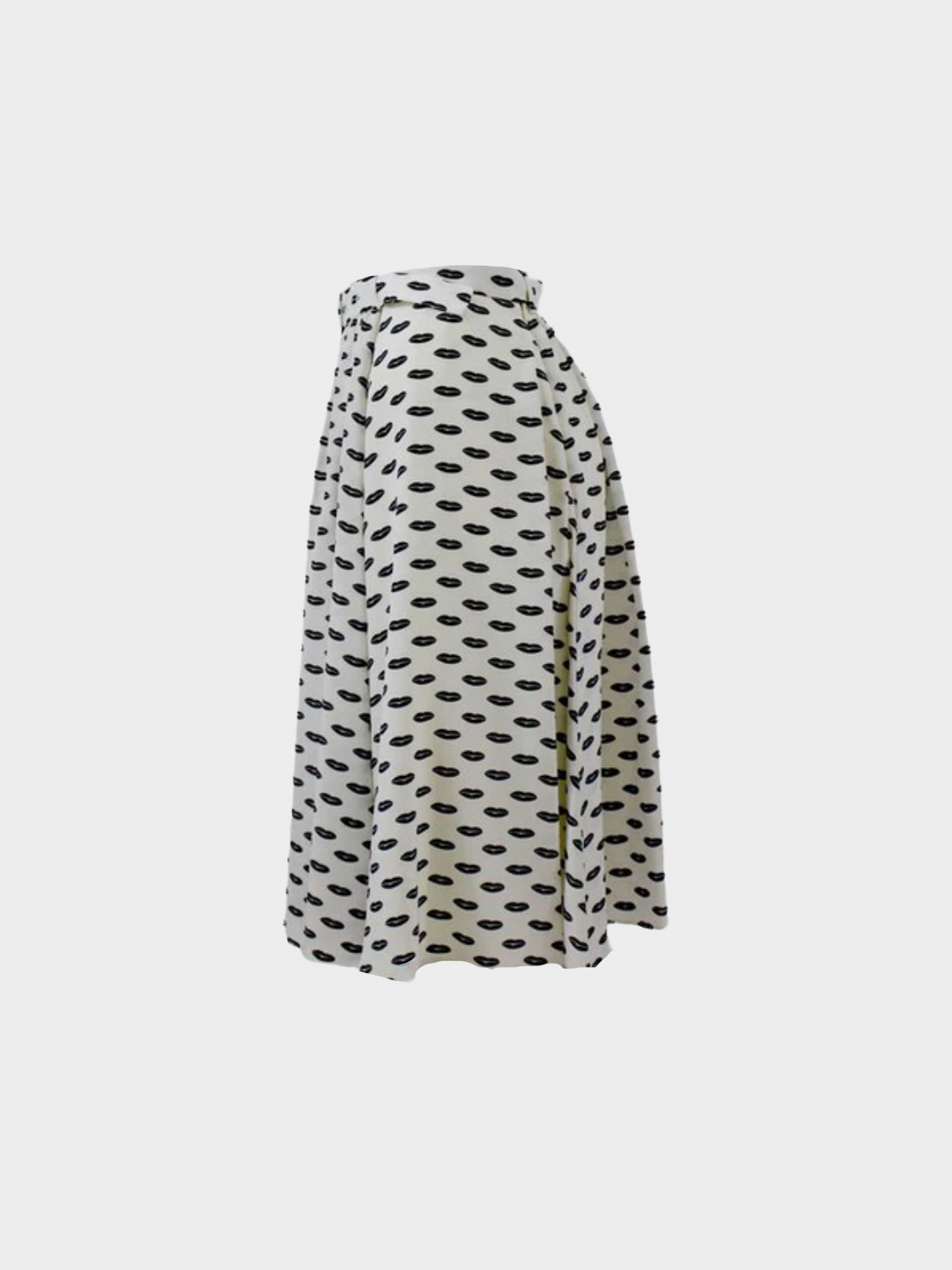 Prada Resort 2012 White Kissing Lips Silk Skirt