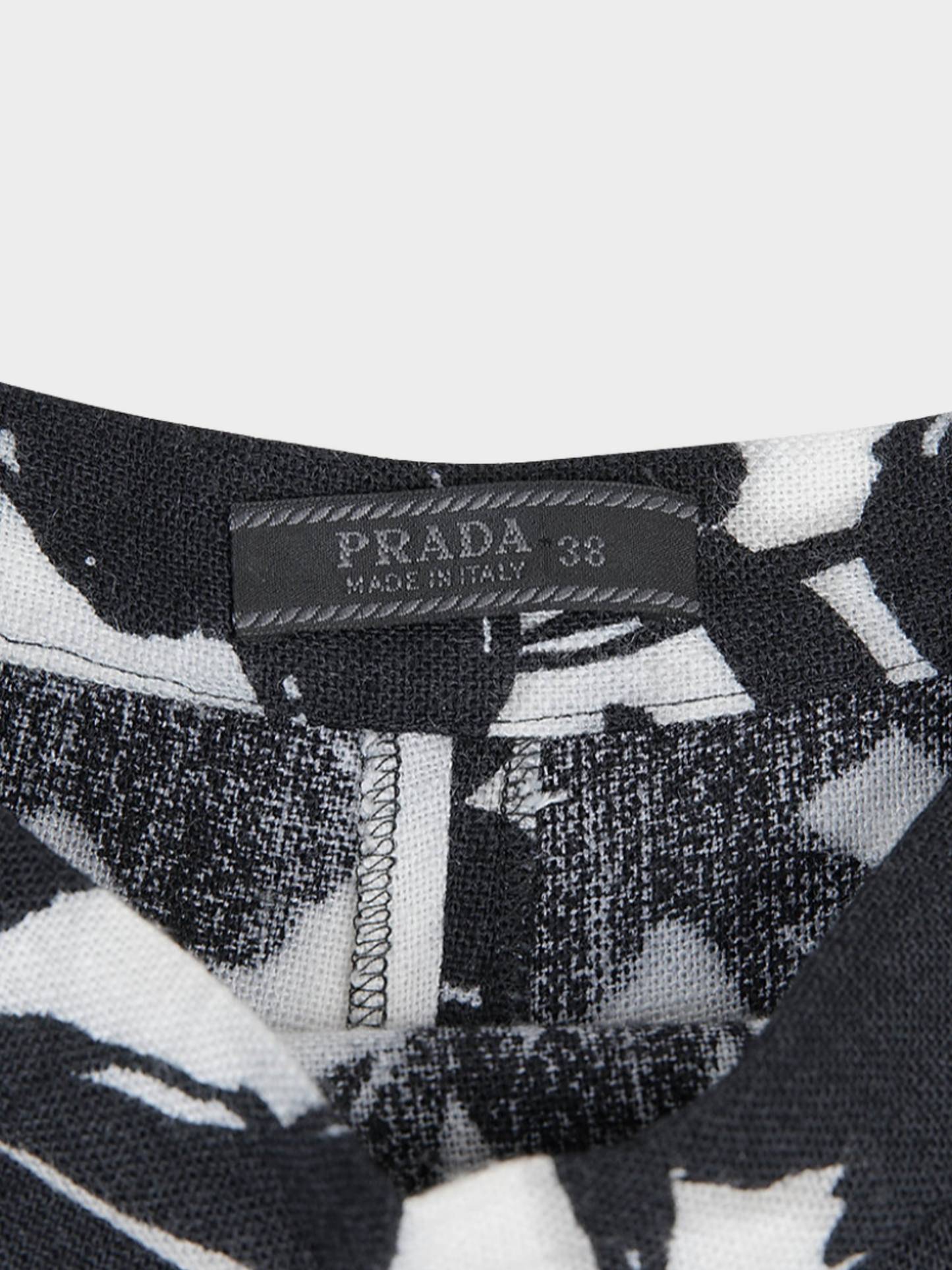 Prada SS 2001 Black and White Floral Midi Skirt