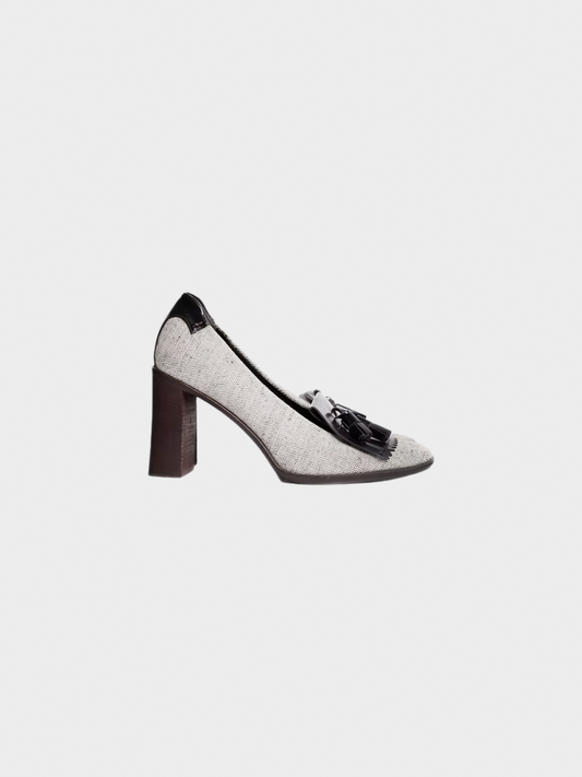 Prada SS 1999 Grey Runway Tassle Heels